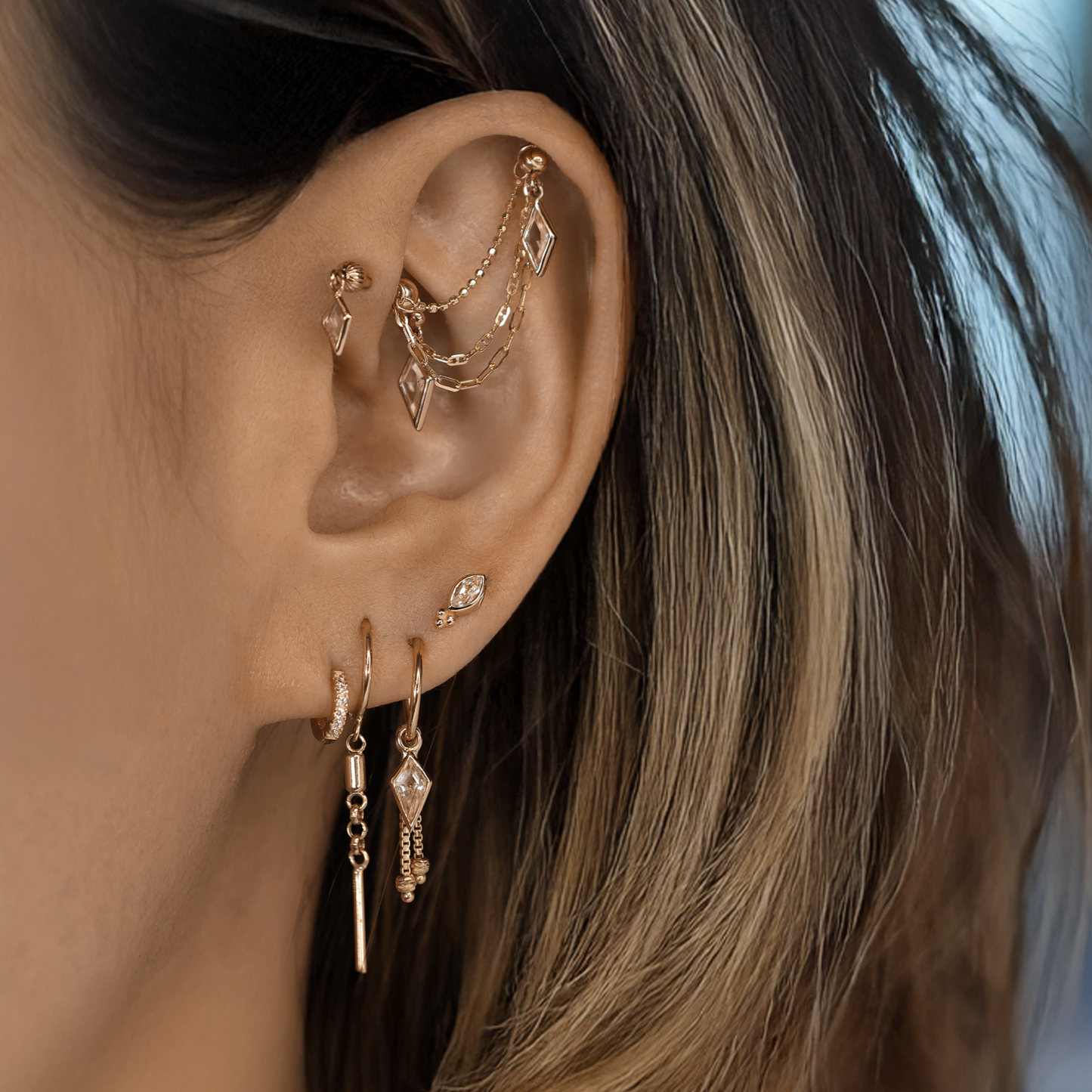 Vira • Kite Gemstone Double Barbell – Internally Threaded