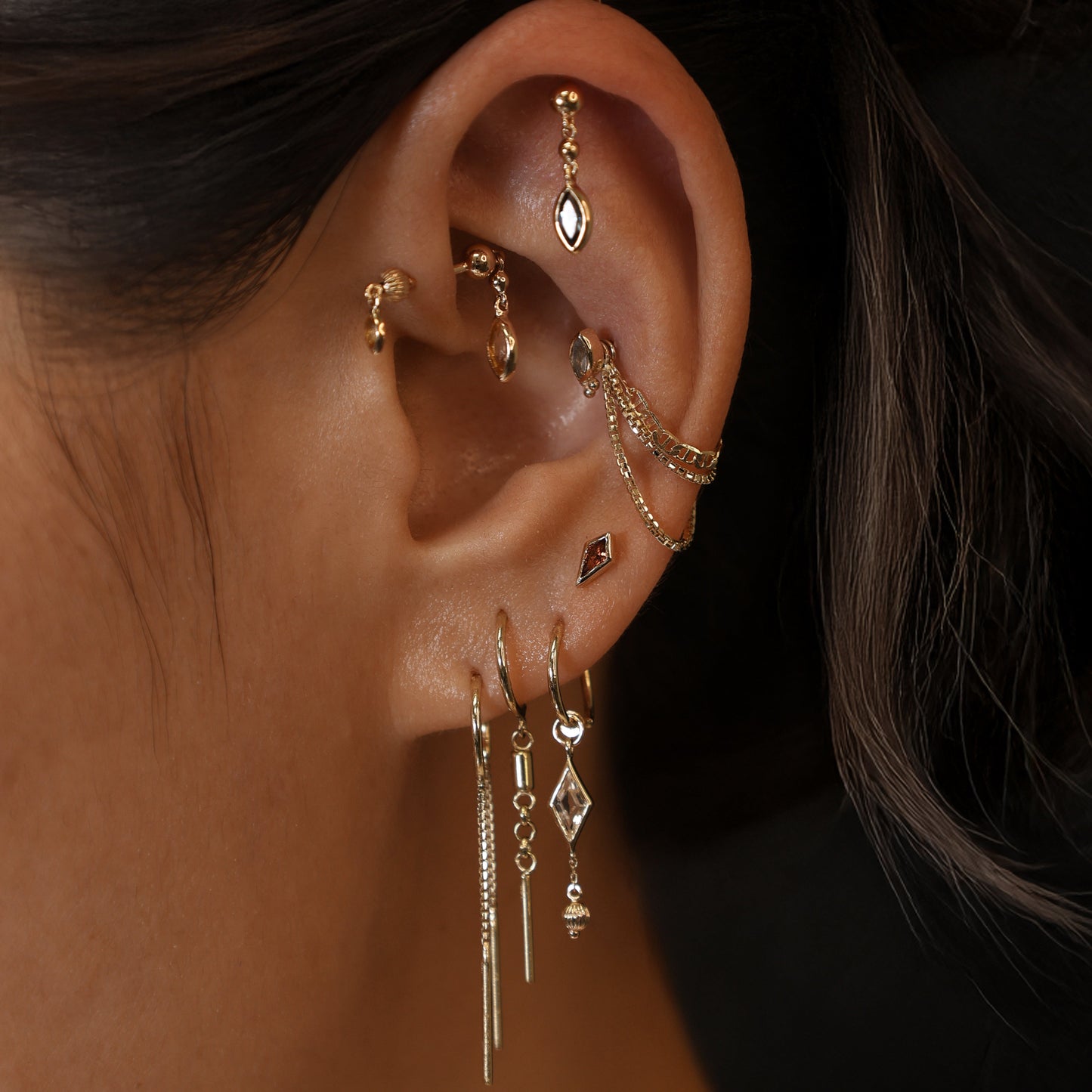 Vira • Marquise Gemstone Double Barbell Internally Threaded