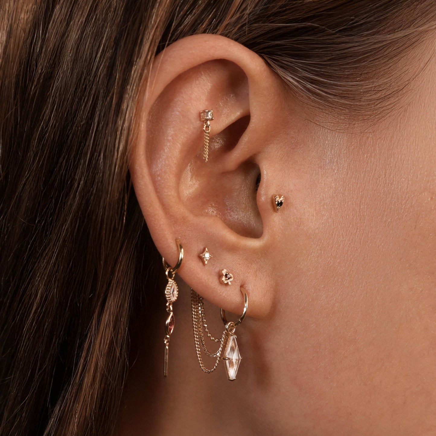 Celene • MultiGemstone Bar Drop Charm