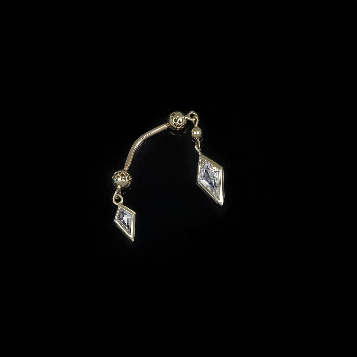 Riké • Double Diamond Flip Curved Barbell