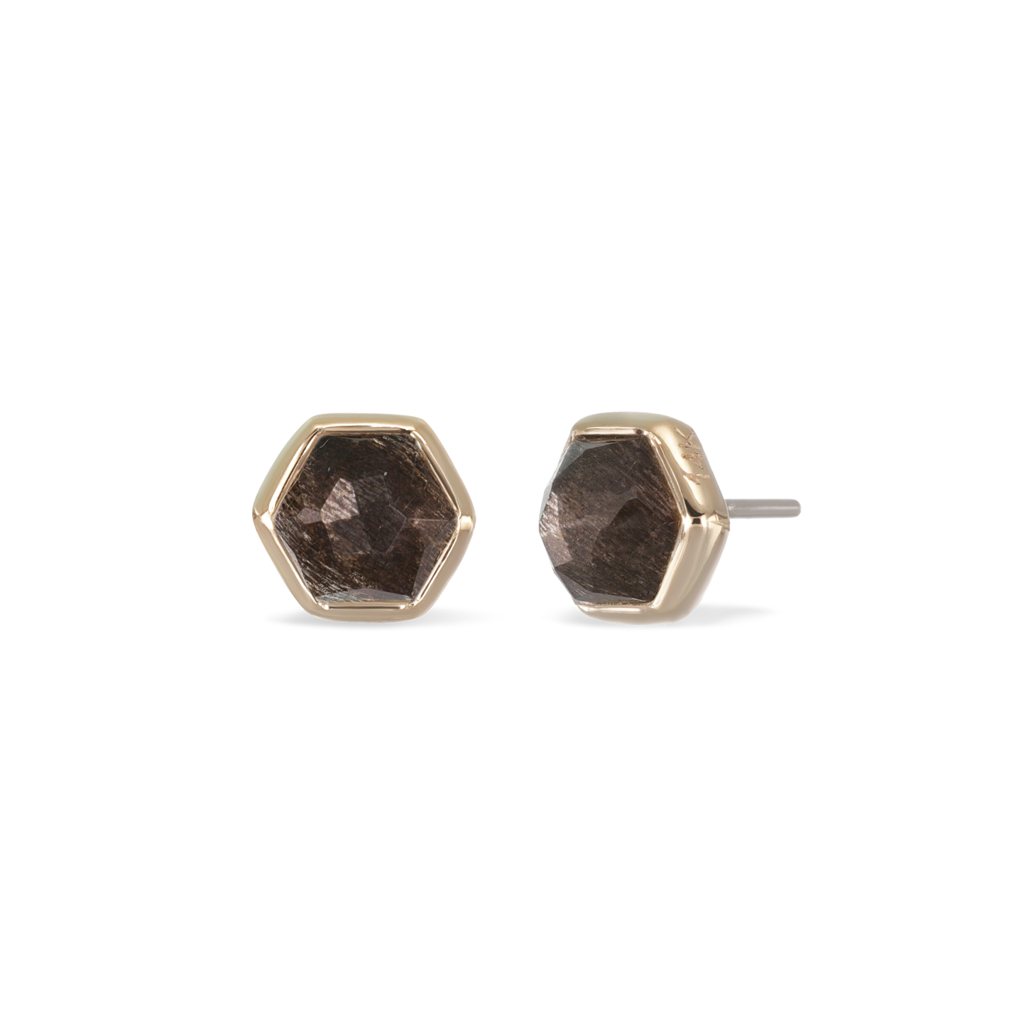 Aria • 14K Gold Black Labradorite Threadless Ends • HoneyComb