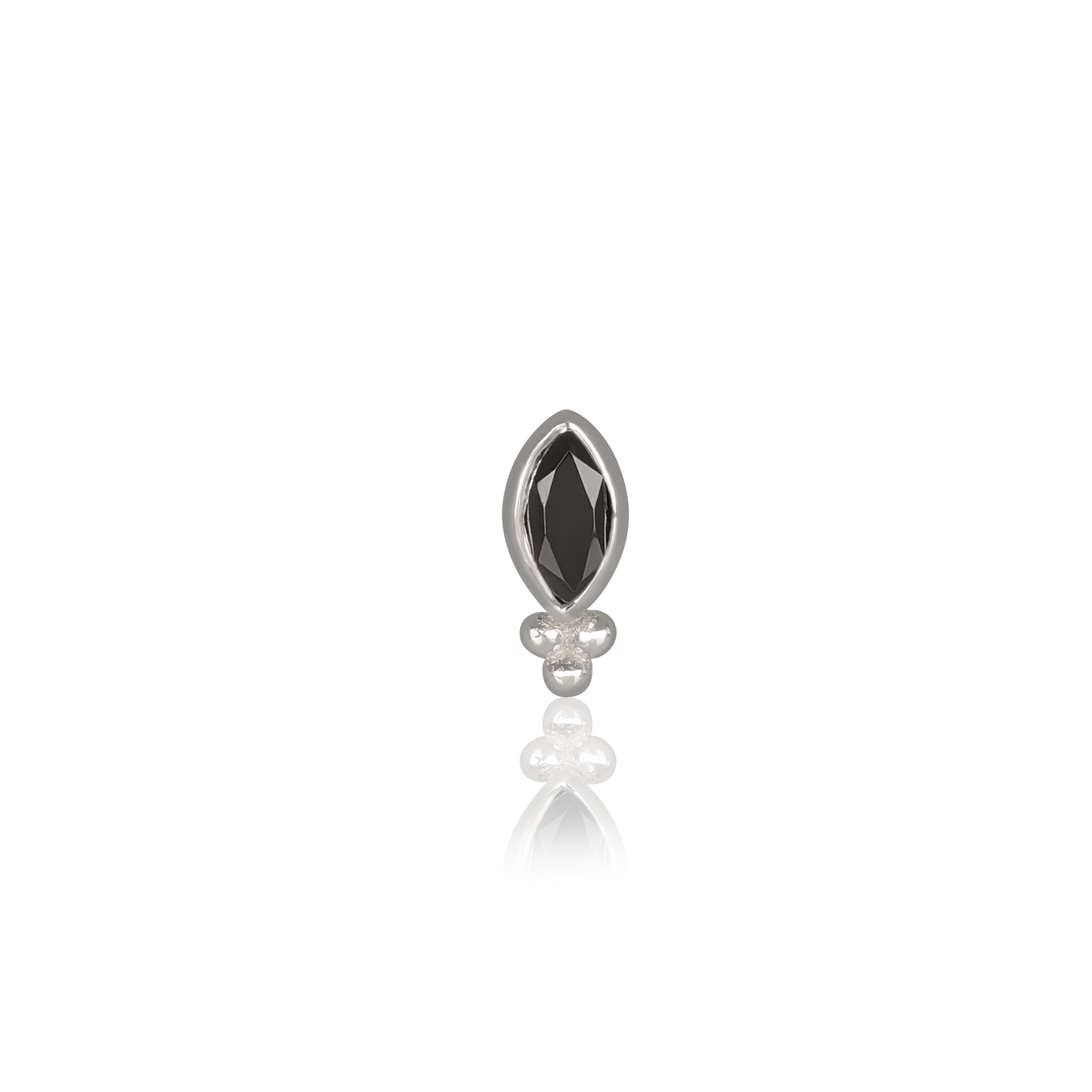 Rue • 14K White Gold Tiny Marquise Cluster Gemstone Flat Back Stud