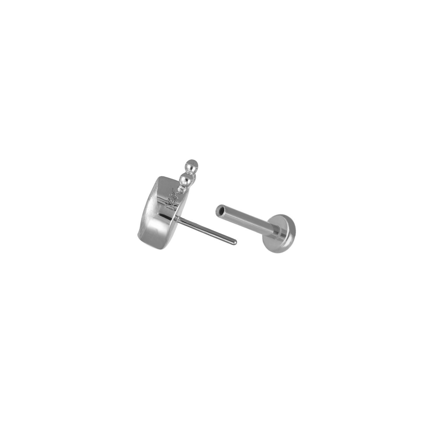 Rue • 14K White Gold Tiny Marquise Cluster Gemstone Flat Back Stud