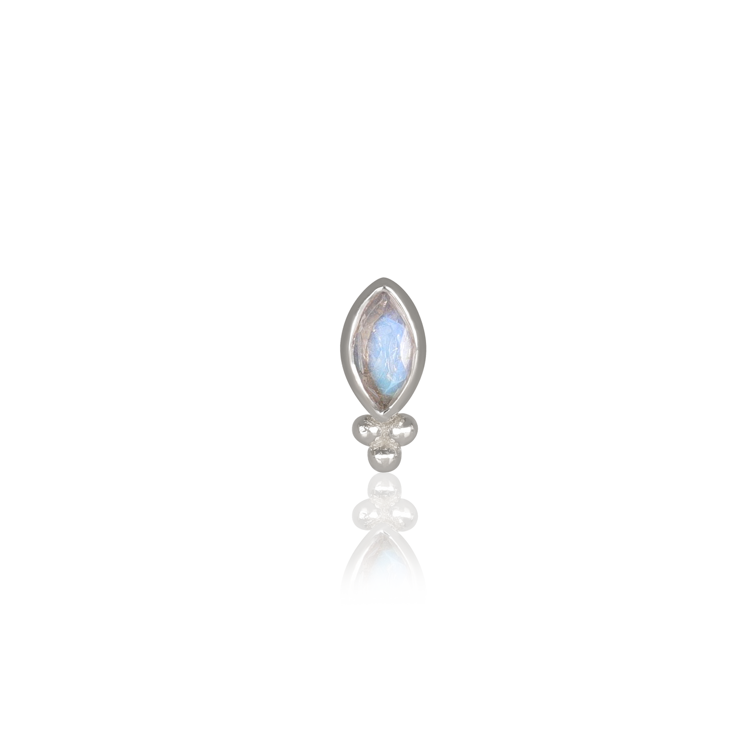 Rue • 14K White Gold Tiny Marquise Cluster Gemstone Flat Back Stud