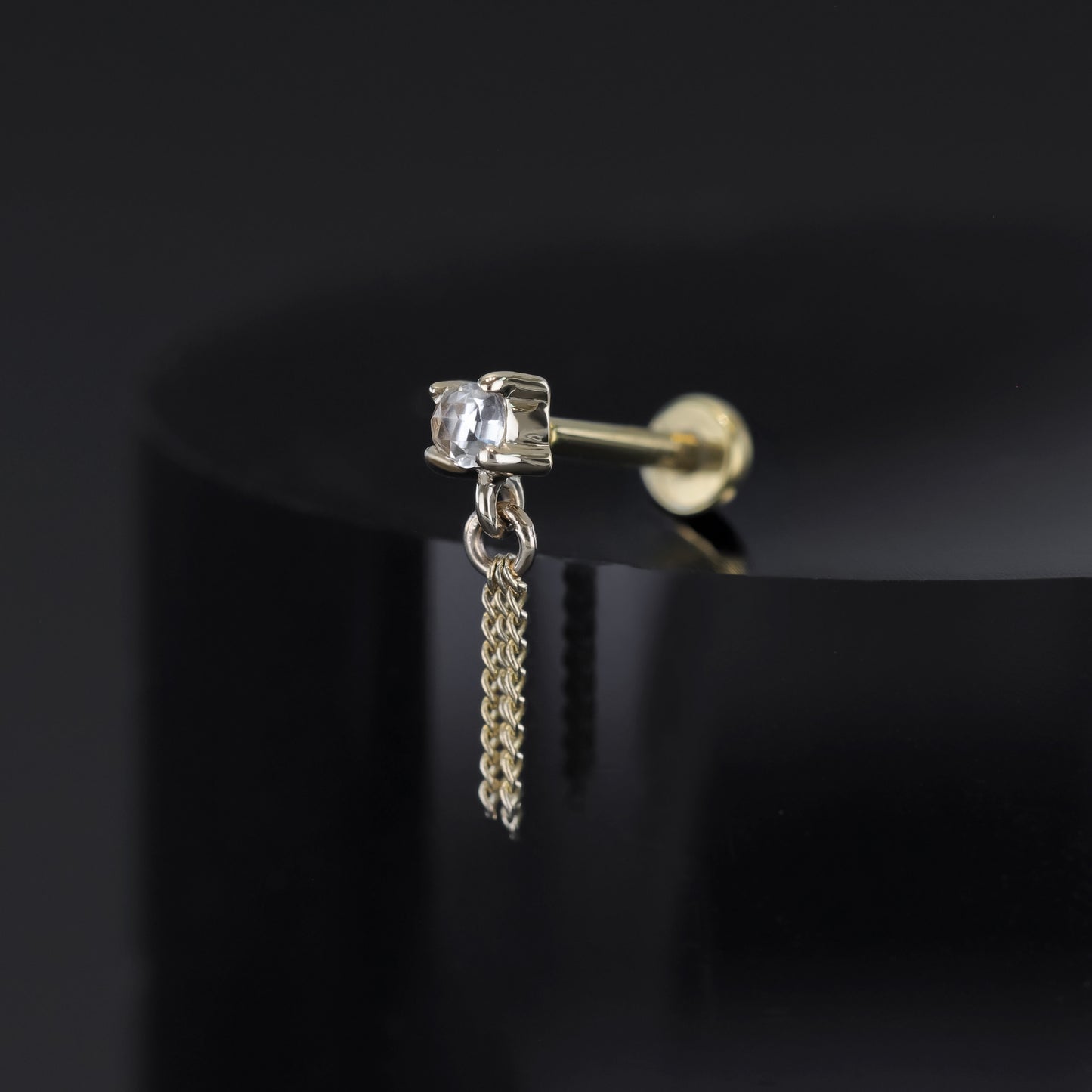 Breeze • 2mm Rose Cut Gemstone 3-Chain Tassel