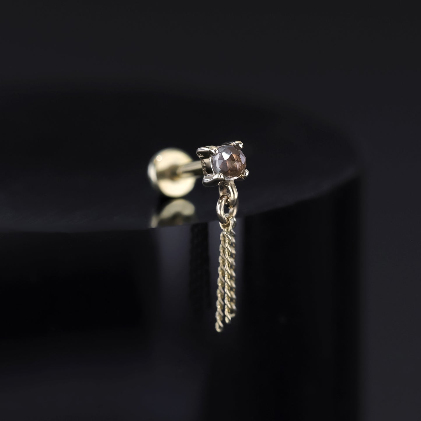 Breeze • 2mm Rose Cut Gemstone 3-Chain Tassel