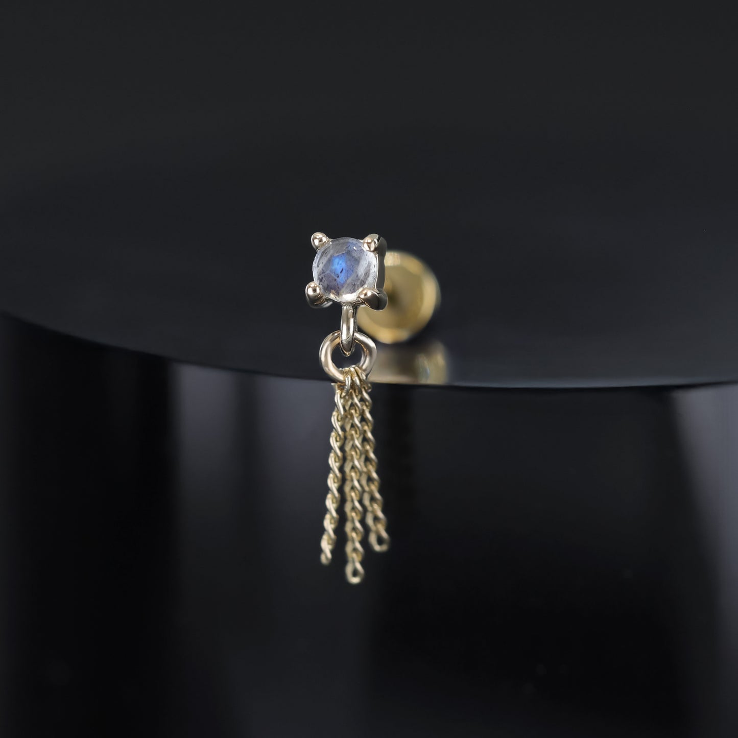 Breeze • 2mm Rose Cut Gemstone 3-Chain Tassel