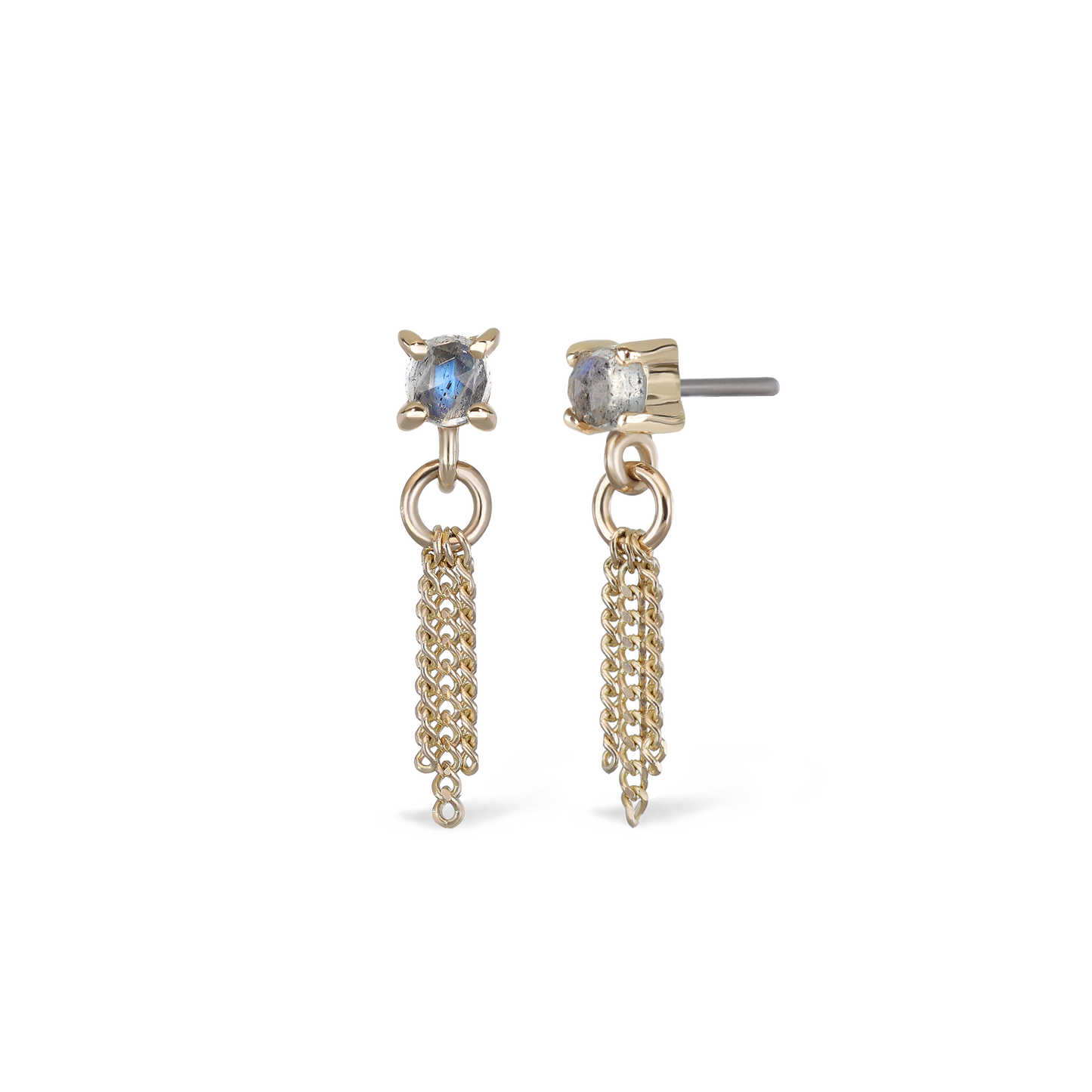 Breeze • 2mm Rose Cut Gemstone 3-Chain Tassel