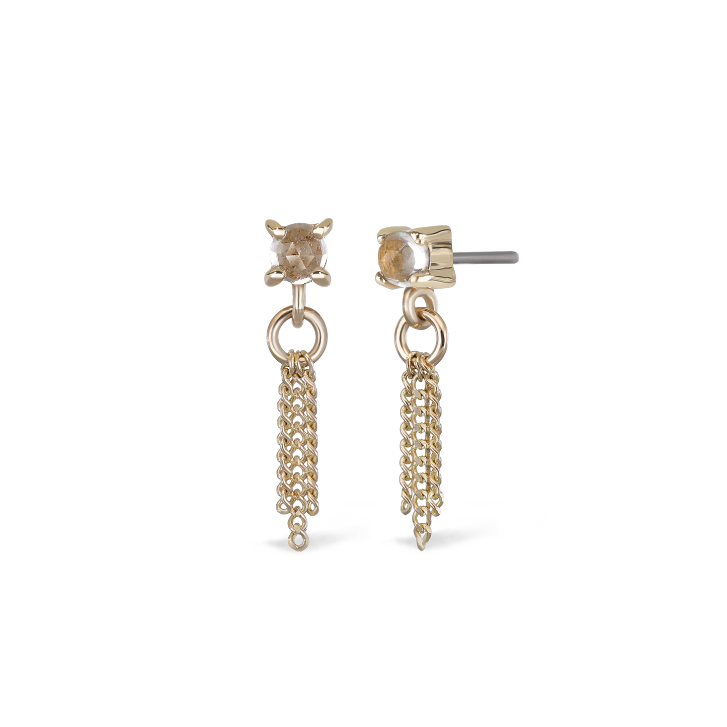 Breeze • 2mm Rose Cut Gemstone 3-Chain Tassel