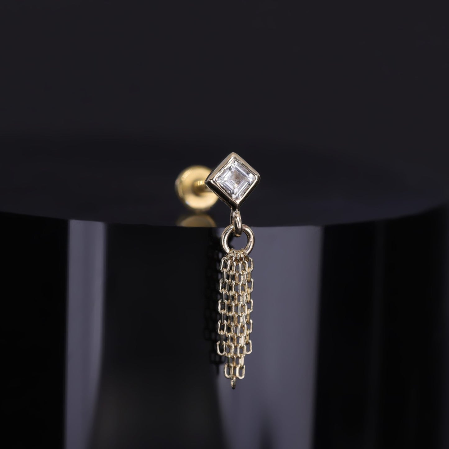 Miel • White Topaz 5 Fine Cable Chain Tassel