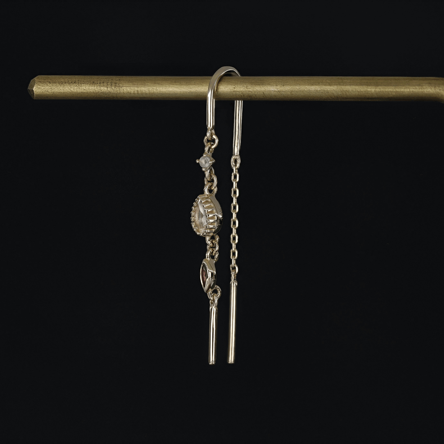 Celene • 14K Gold Multi-Gemstone Hoop Threaders