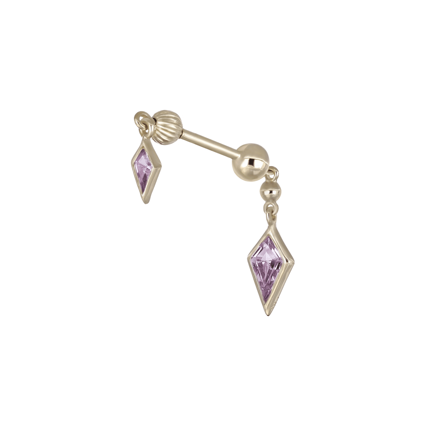 Vira • Kite Amethyst Double Barbell – Internally Threaded