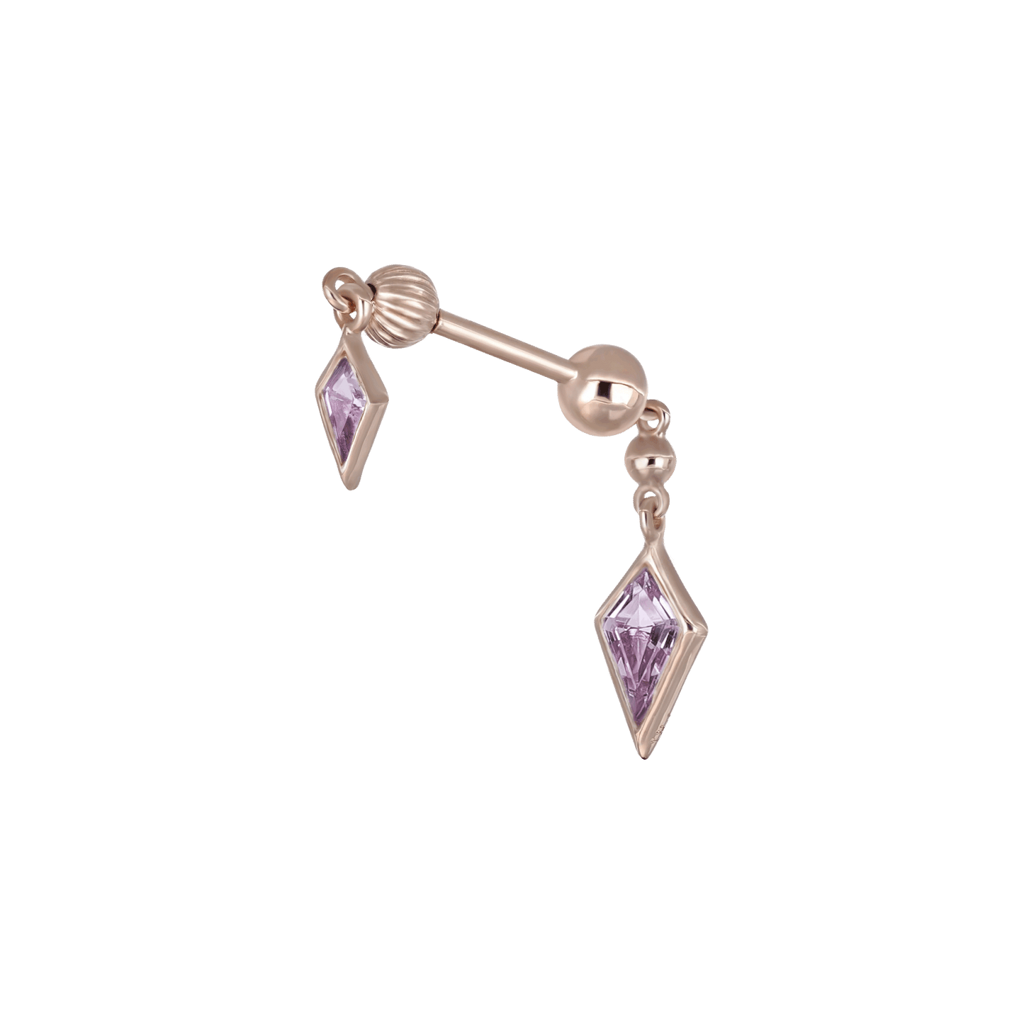 Vira • Kite Amethyst Double Barbell – Internally Threaded