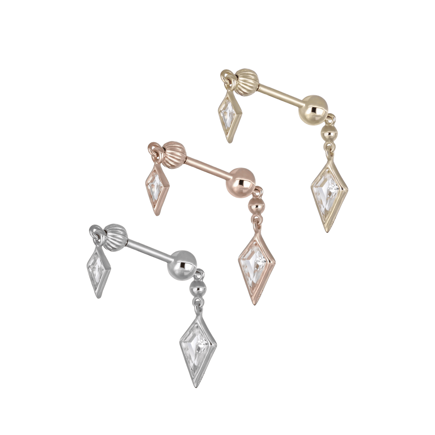 Vira • Kite White Topaz Double Barbell – Internally Threaded