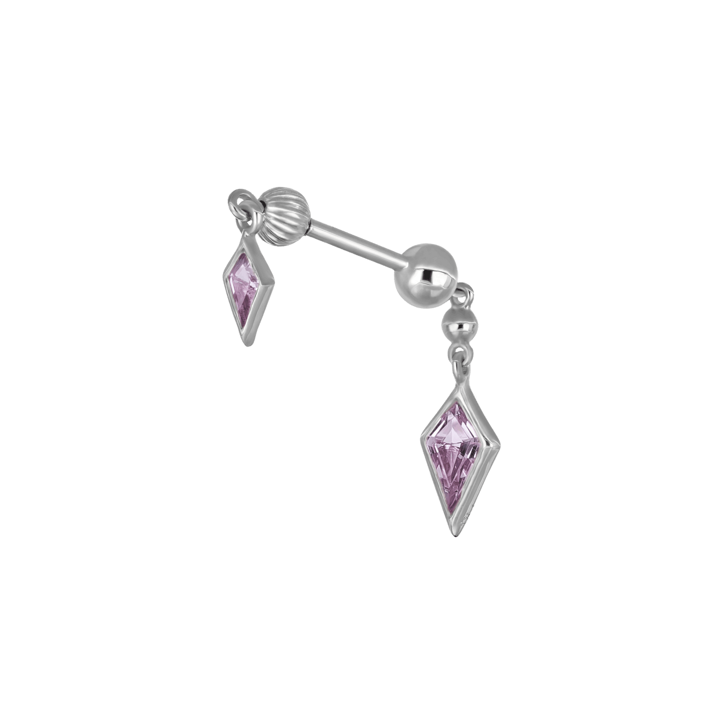 Vira • Kite Amethyst Double Barbell – Internally Threaded