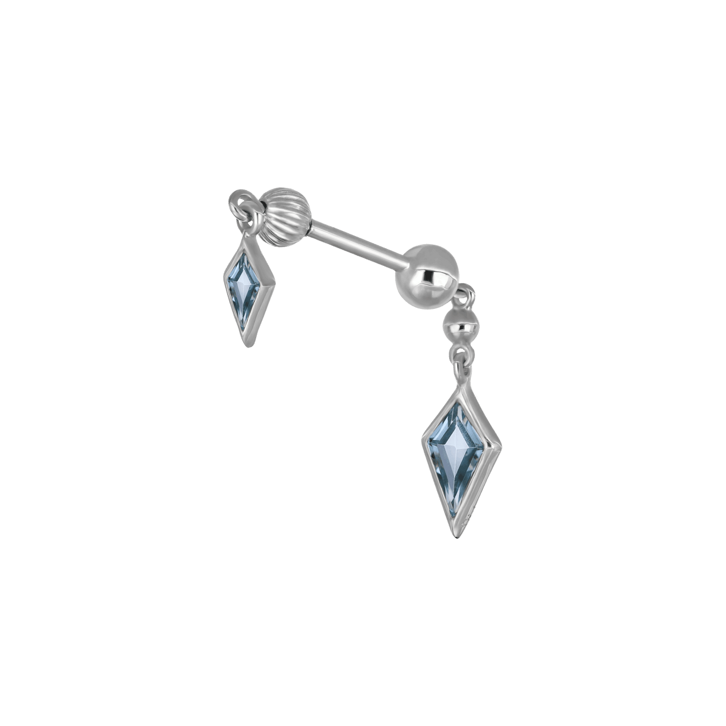 Vira • Kite Swiss Blue Topaz Double Barbell – Internally Threaded
