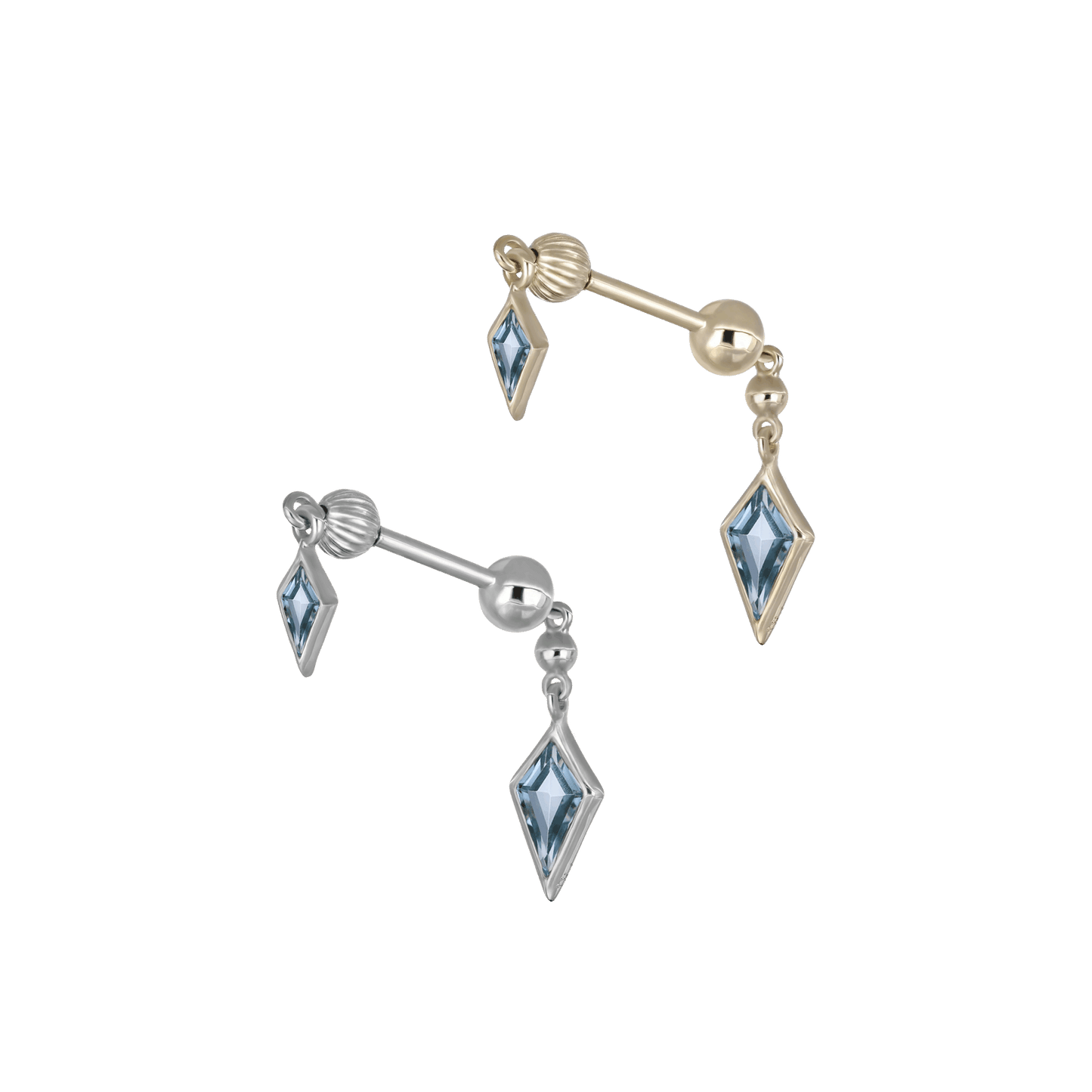 Vira • Kite Swiss Blue Topaz Double Barbell – Internally Threaded