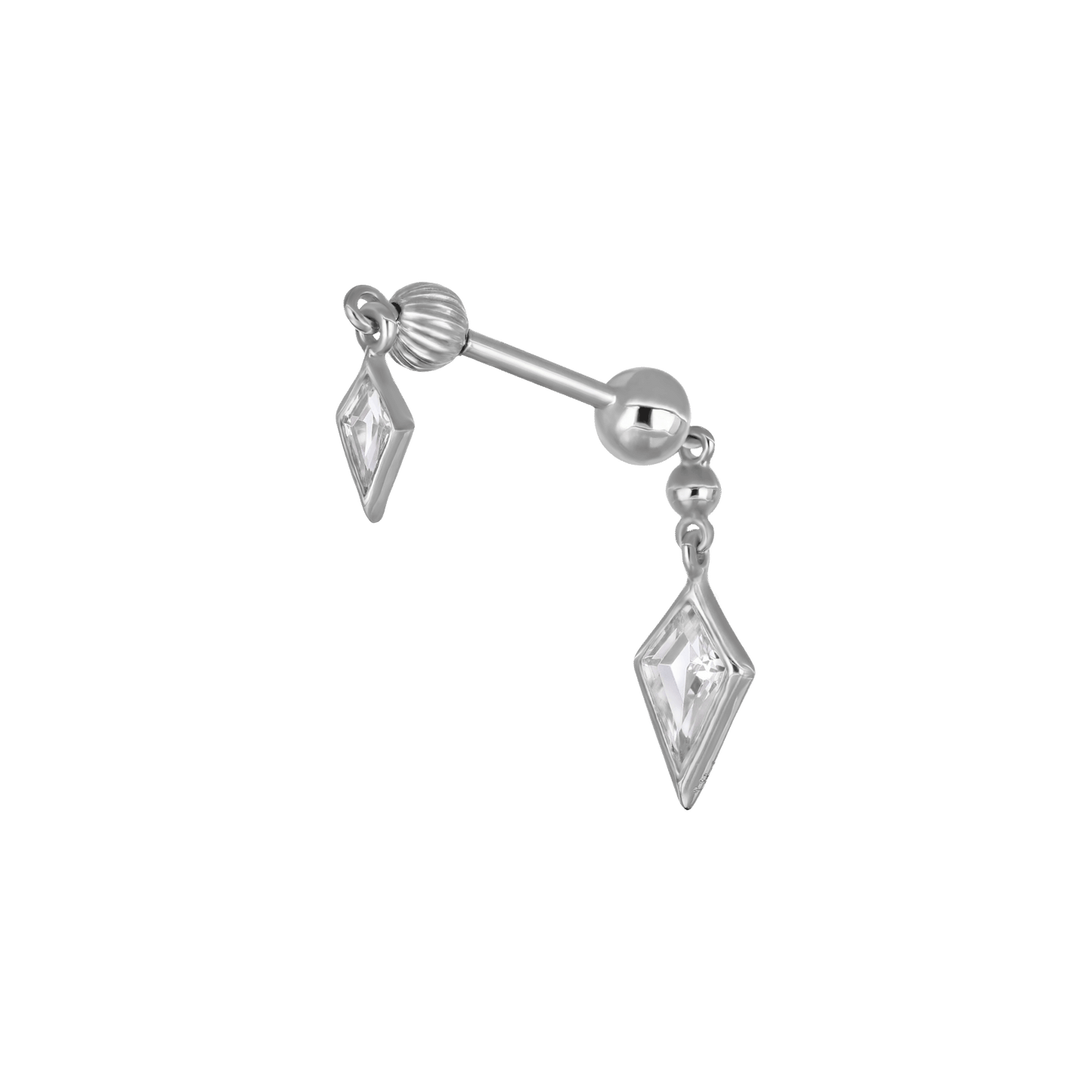 Vira • Kite White Topaz Double Barbell – Internally Threaded