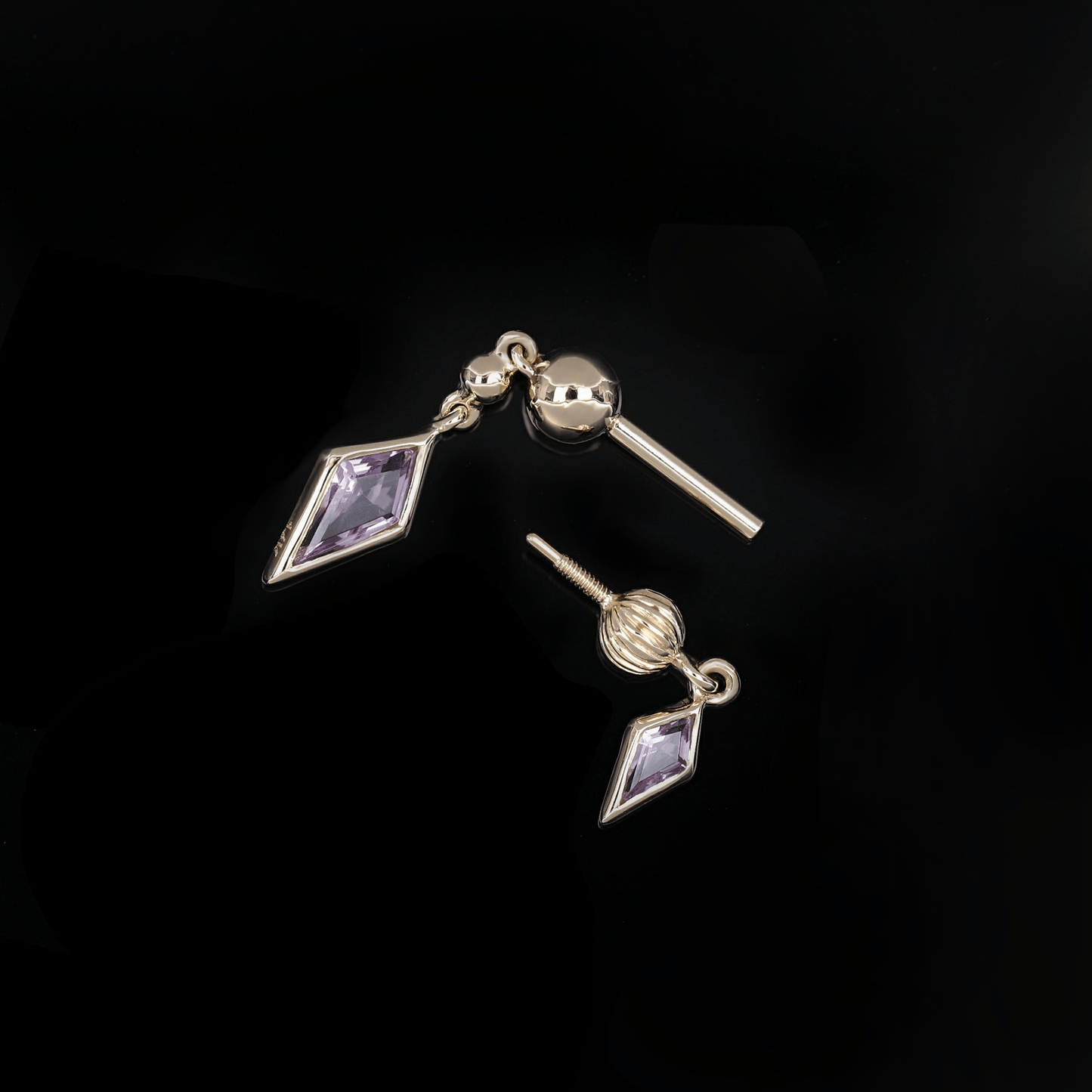 Vira • Kite Amethyst Double Barbell – Internally Threaded