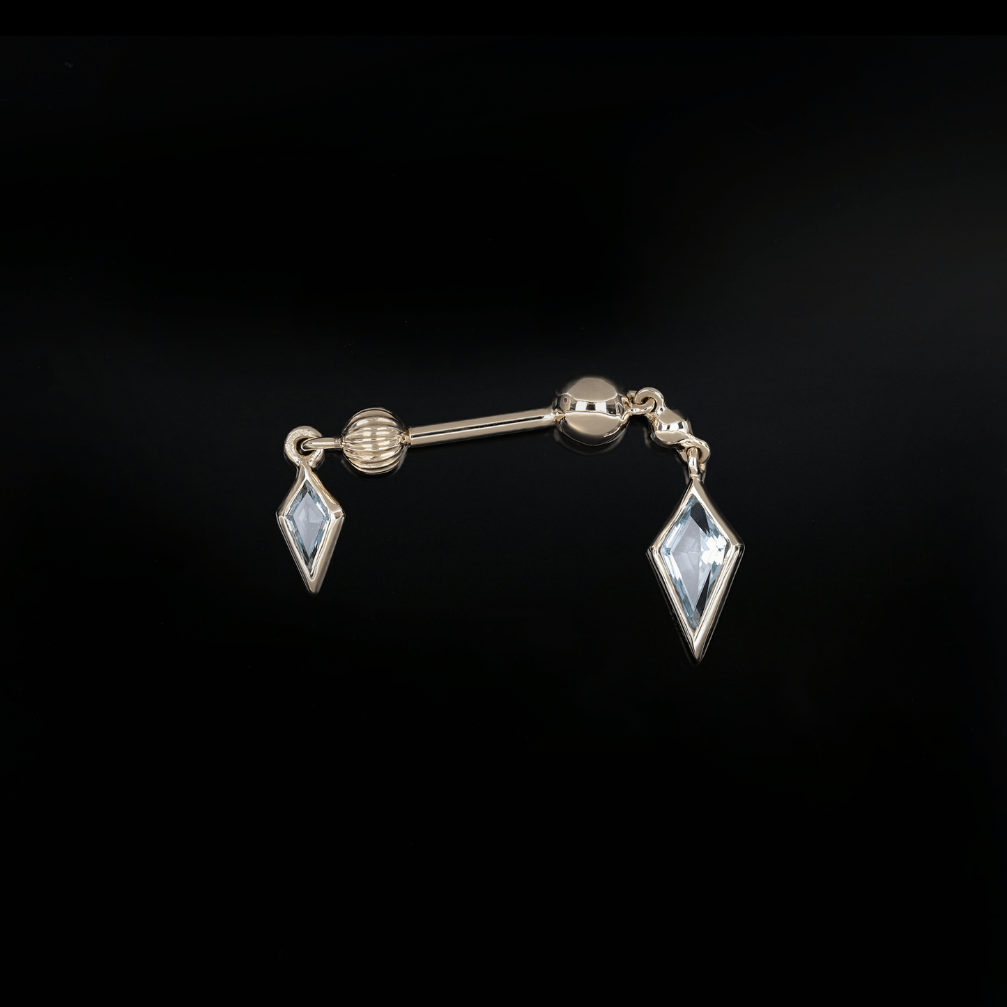Vira • Kite Swiss Blue Topaz Double Barbell – Internally Threaded