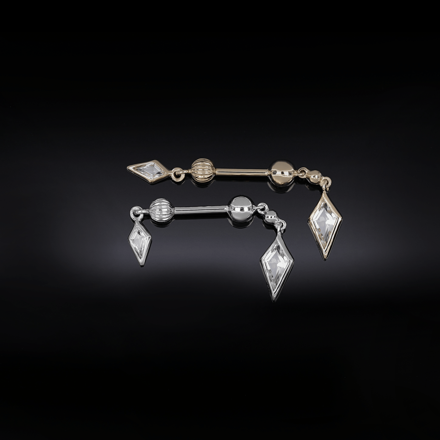 Vira • Kite White Topaz Double Barbell – Internally Threaded