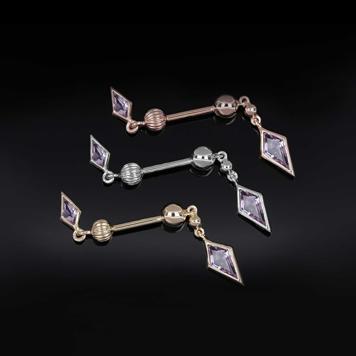 Vira • Kite Amethyst Double Barbell – Internally Threaded