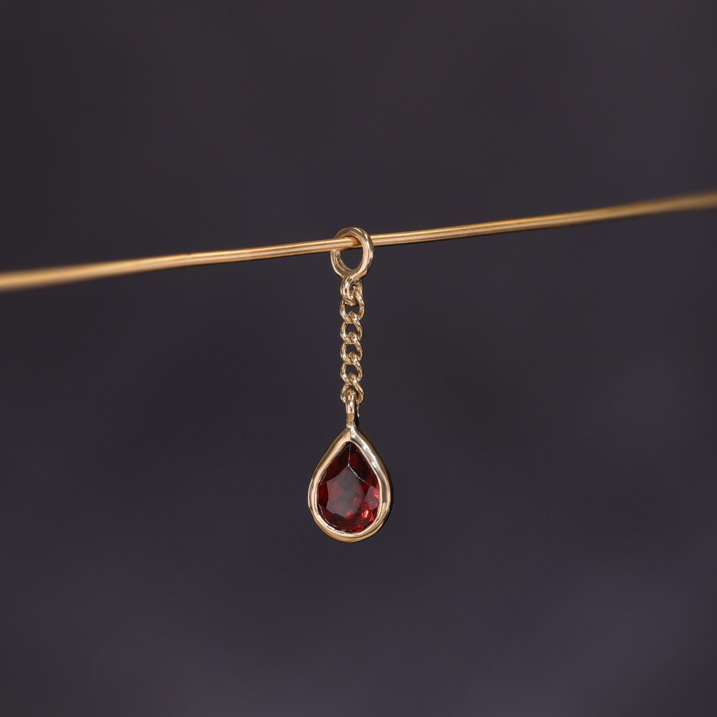 Juno • Teardrop Gemstone Chain Charm