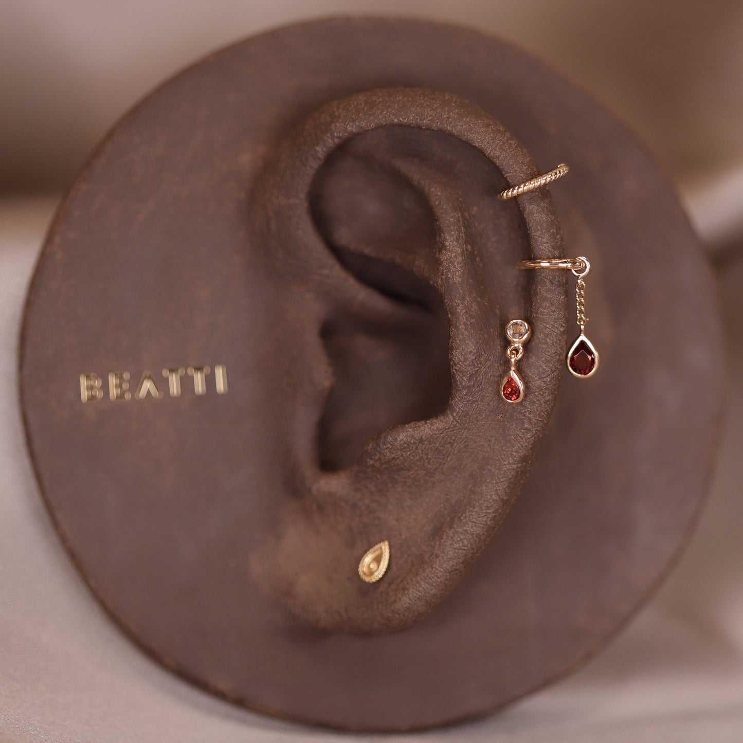 Juno • Teardrop Gemstone Chain Charm