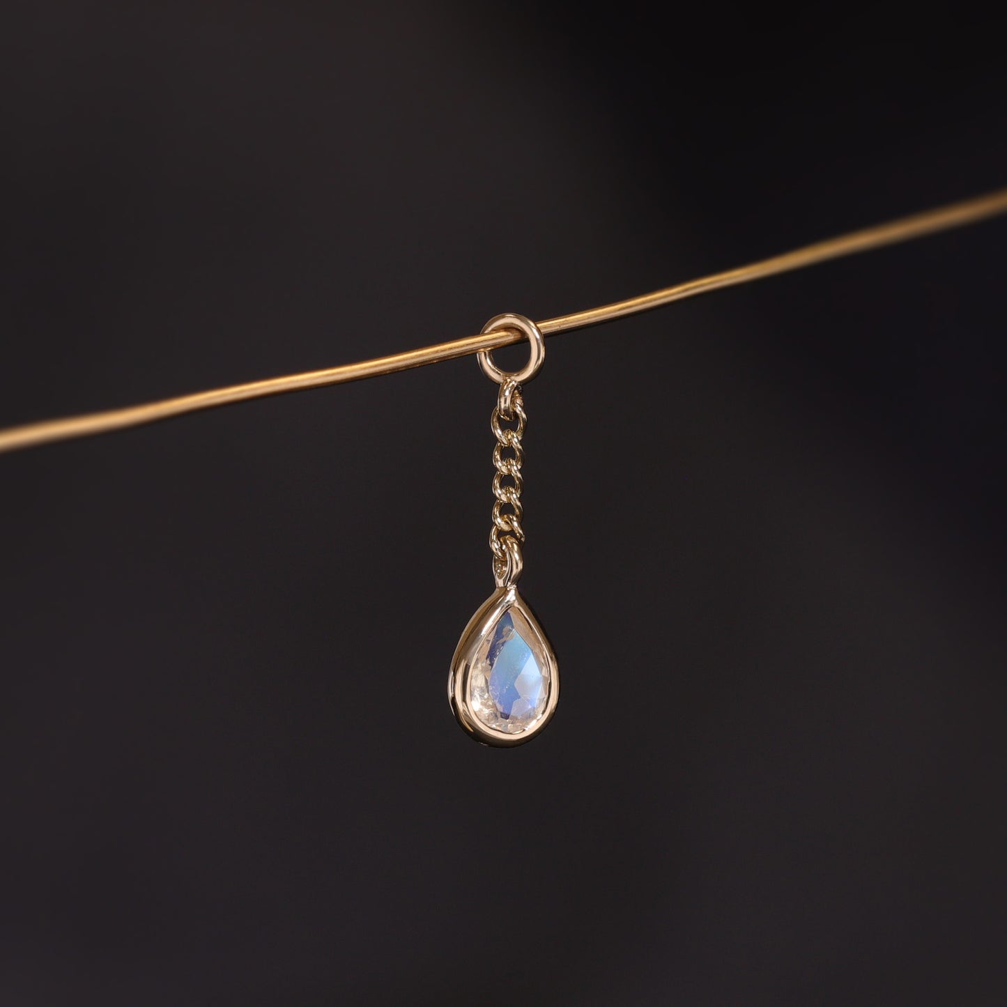 Juno • Teardrop Gemstone Chain Charm