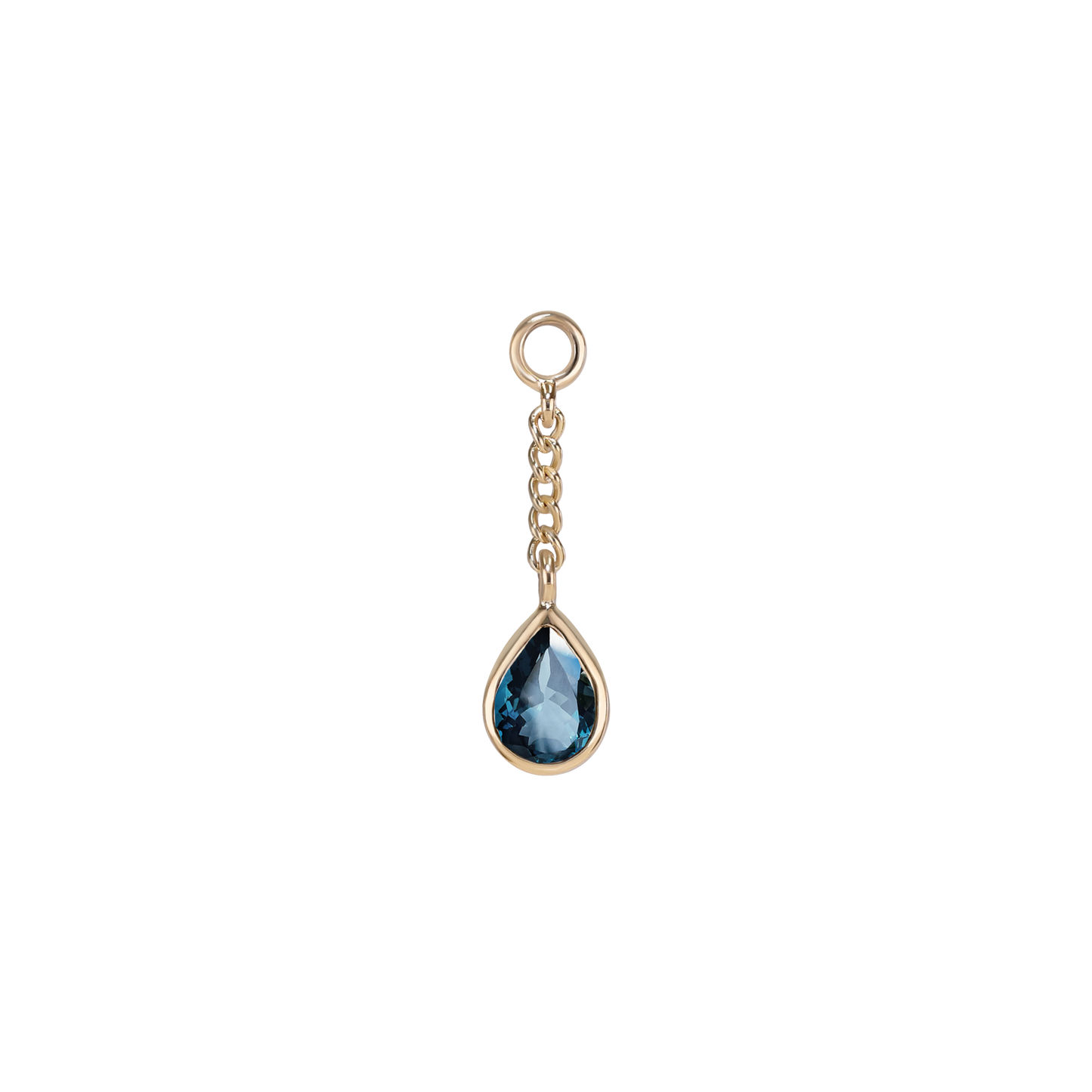 Juno • Teardrop Gemstone Chain Charm