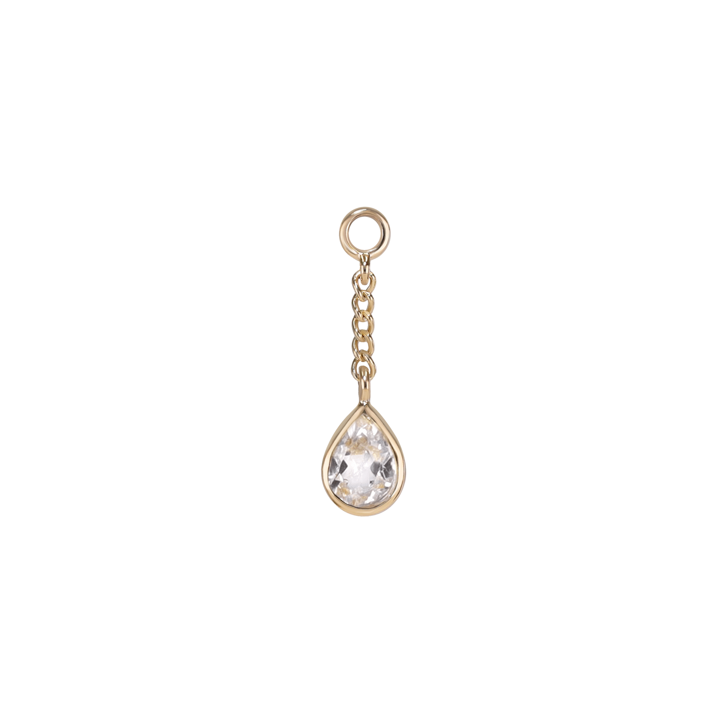 Juno • Teardrop Gemstone Chain Charm