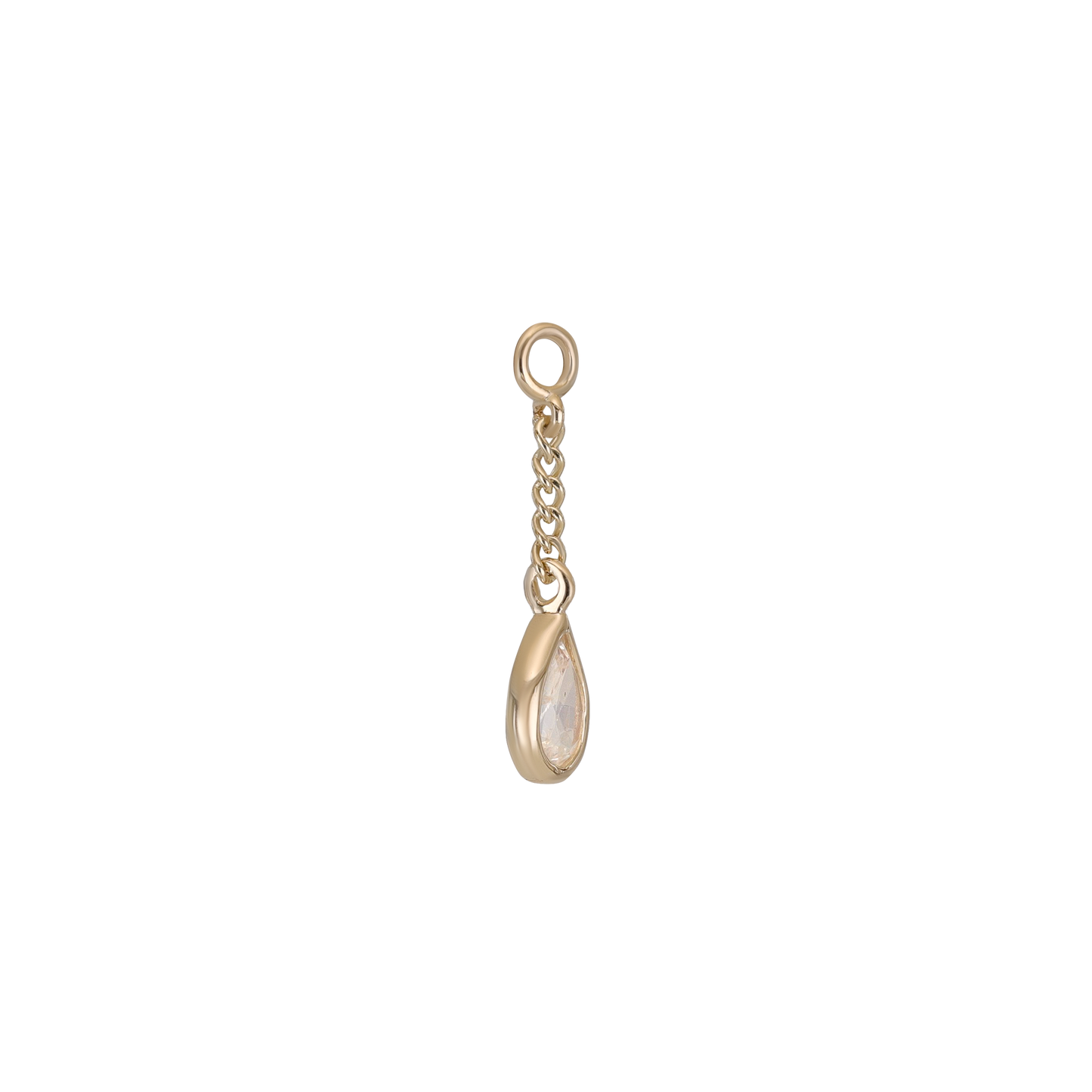 Juno • Teardrop Gemstone Chain Charm