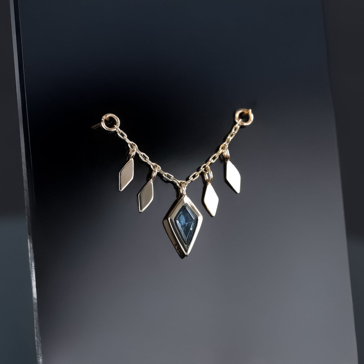 Patra Chain Attachment • London Blue Topaz Yellow Gold