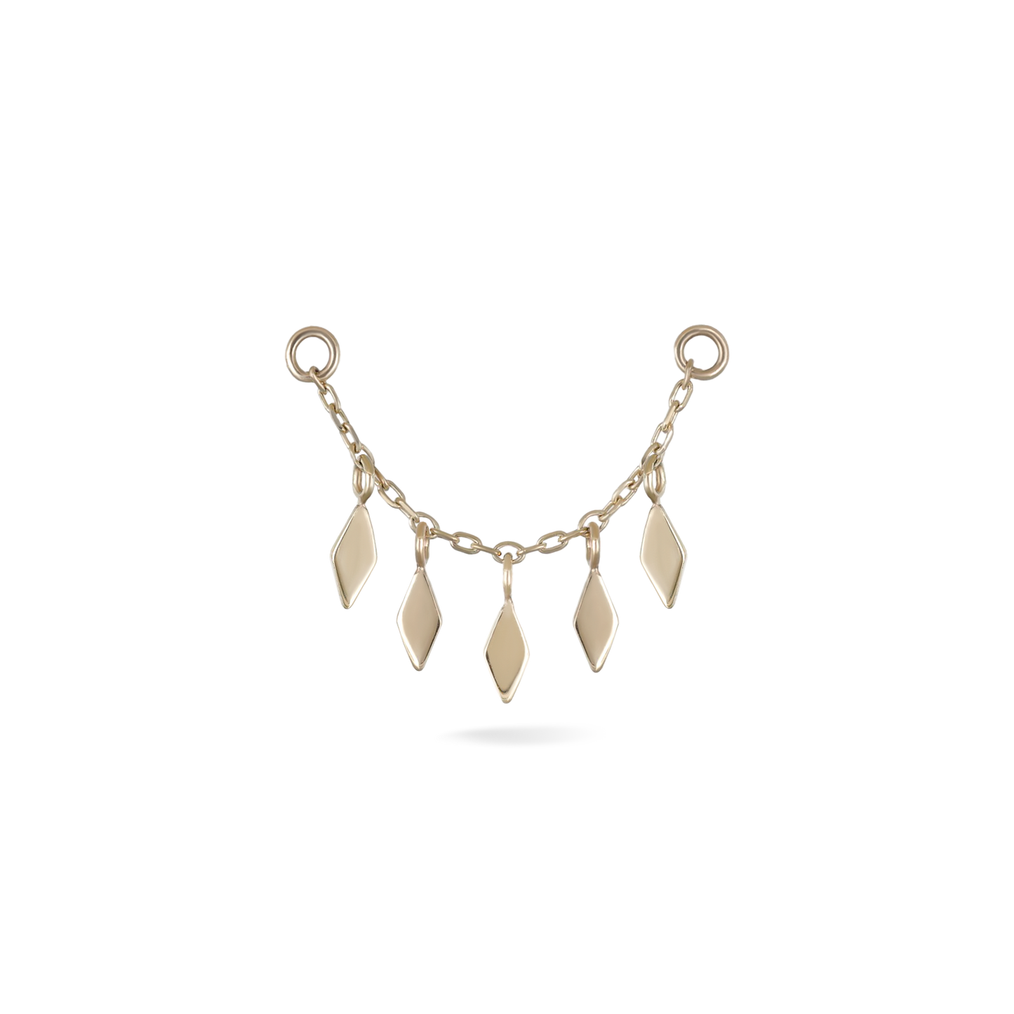 14k Solid Gold Rhombus Charms Patra Chain