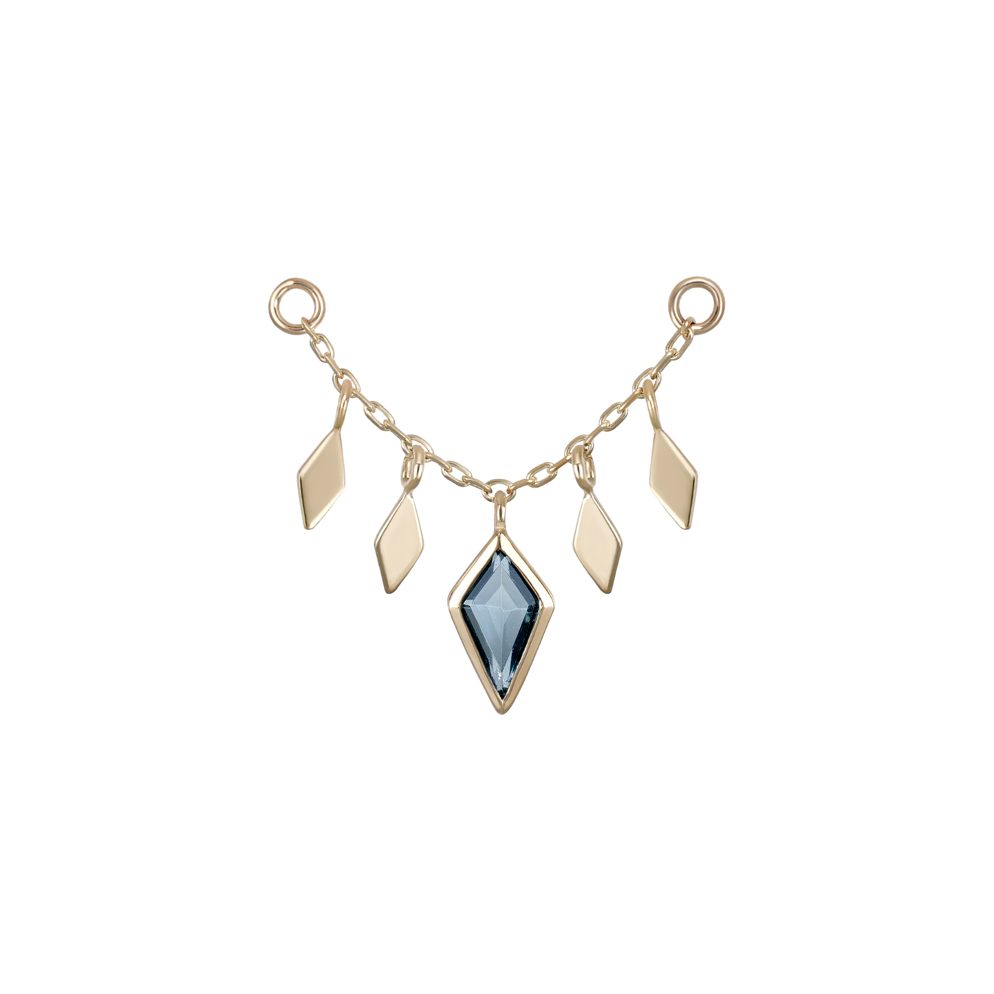 Patra Chain Attachment • London Blue Topaz Yellow Gold