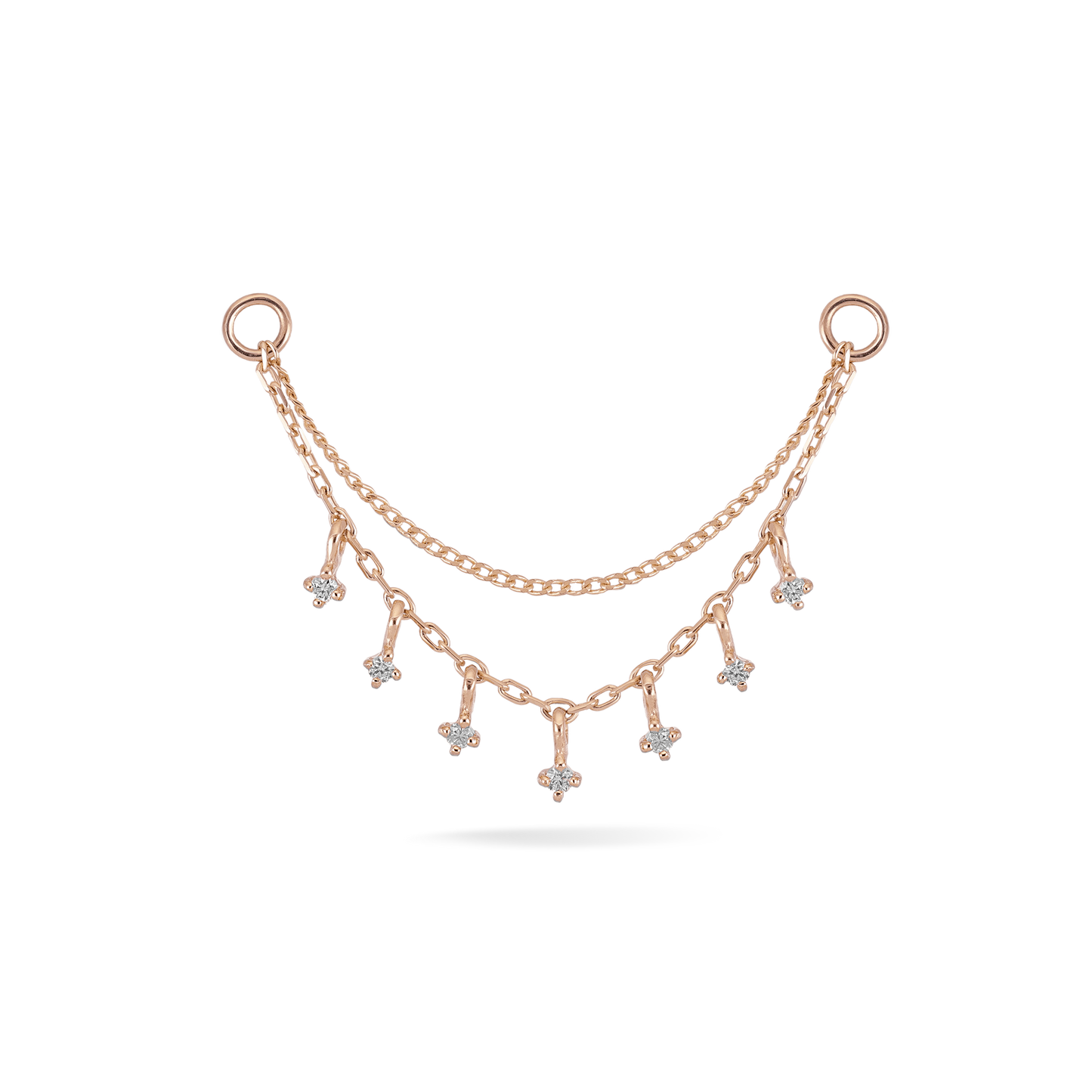 Ember Tiny Diamond Charm Double Chain 36mm
