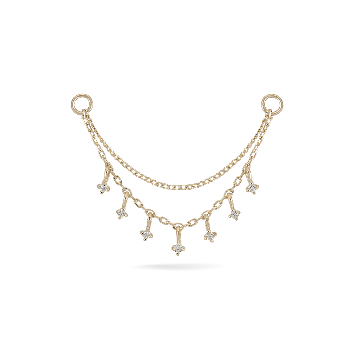 Ember Tiny Diamond Charm Double Chain 36mm