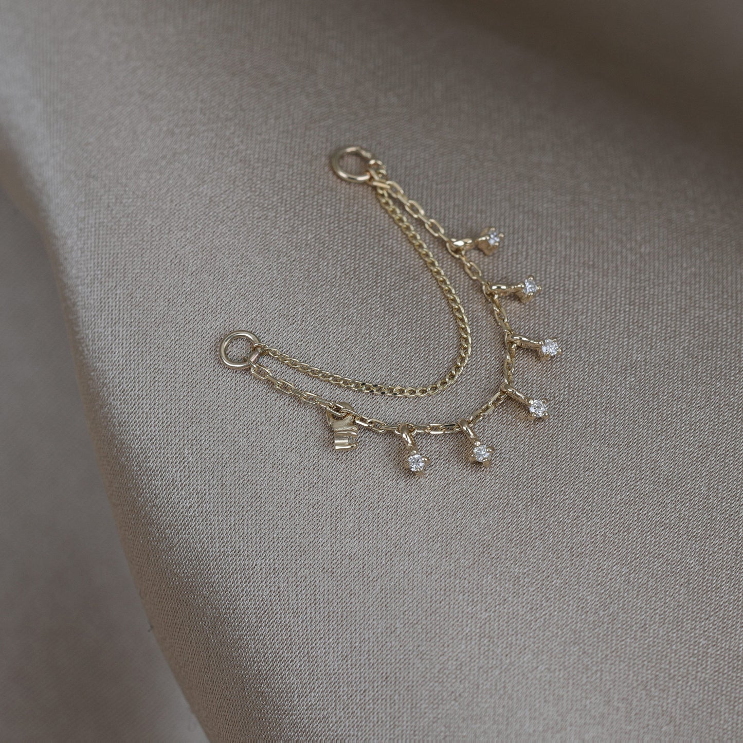 Ember Tiny Diamond Charm Double Chain 36mm