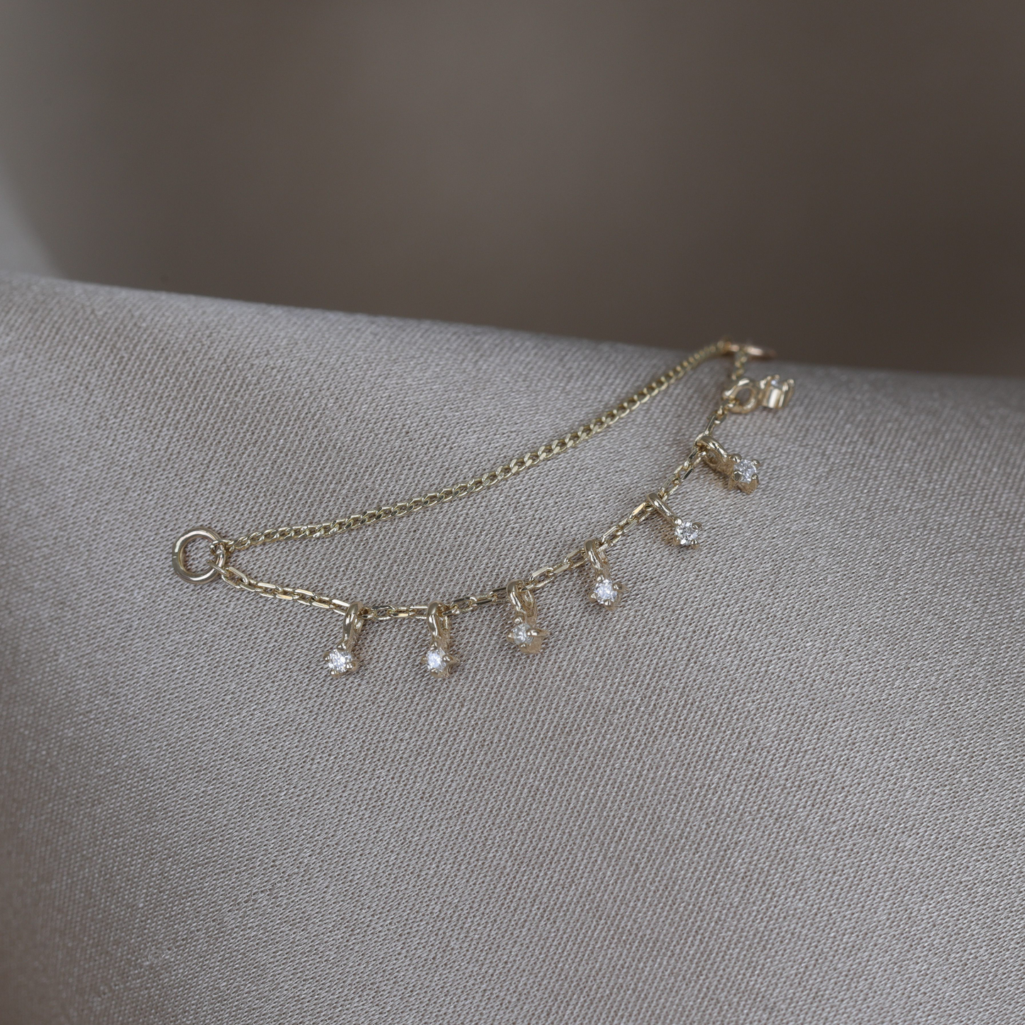 Ember Tiny Diamond Charm Double Chain 36mm