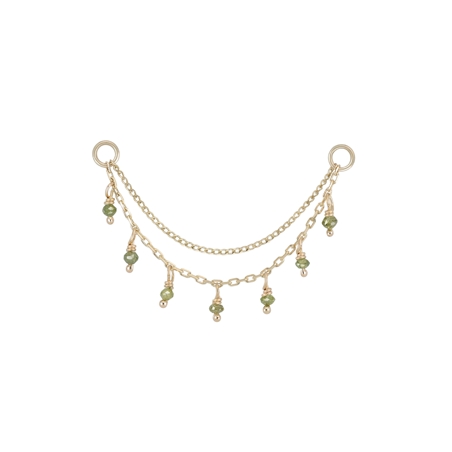 Santal III • Green Diamond Beads Double Drape Chain