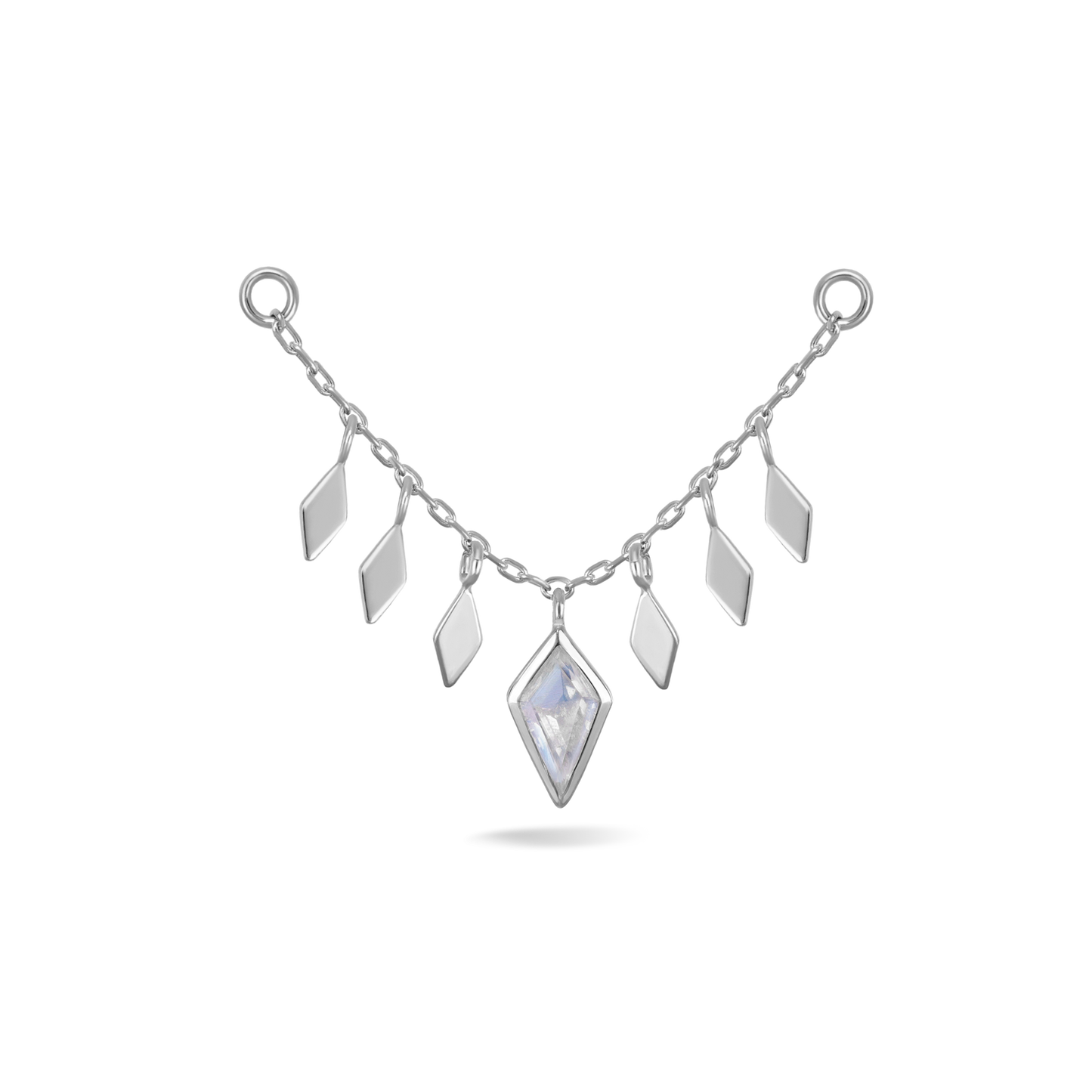 Patra Chain Attachment with Rainbow Moonstone 32mm