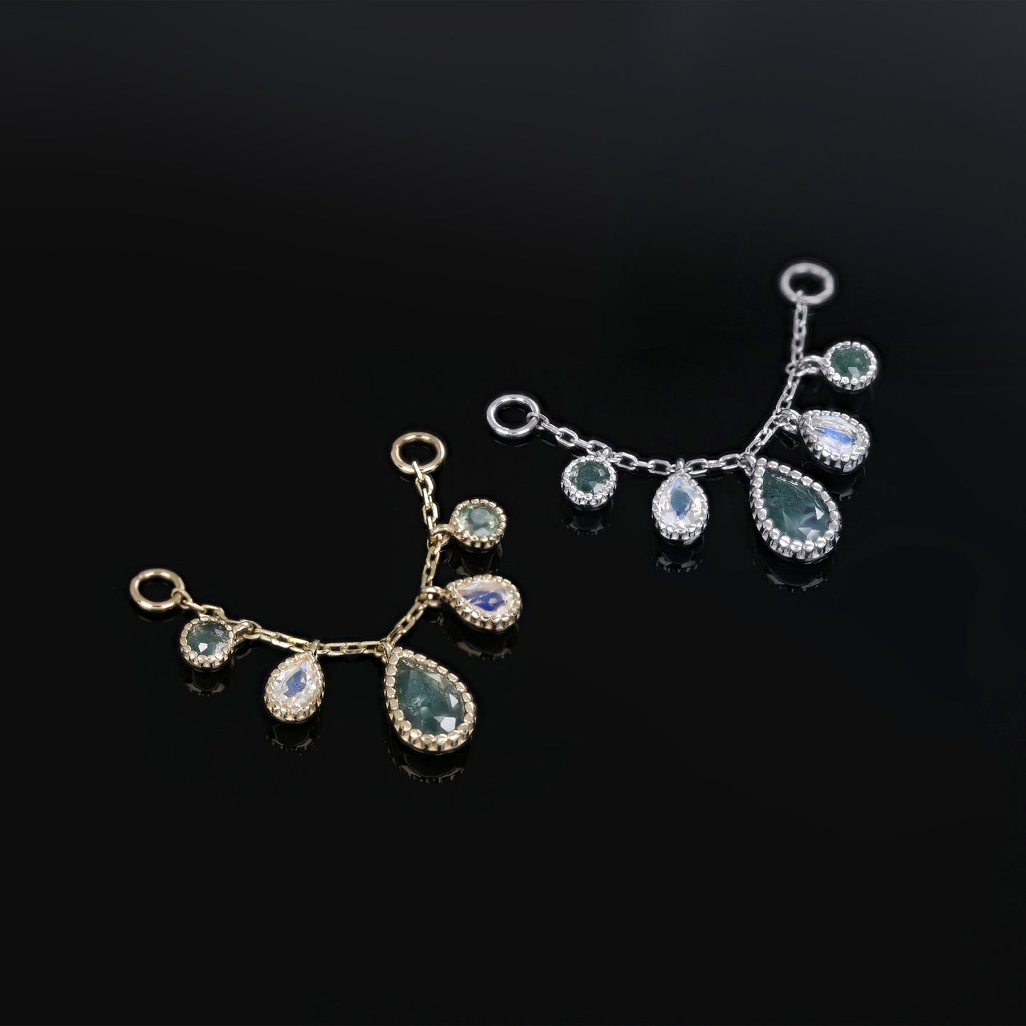 Colette • Moss Agate & Moonstone