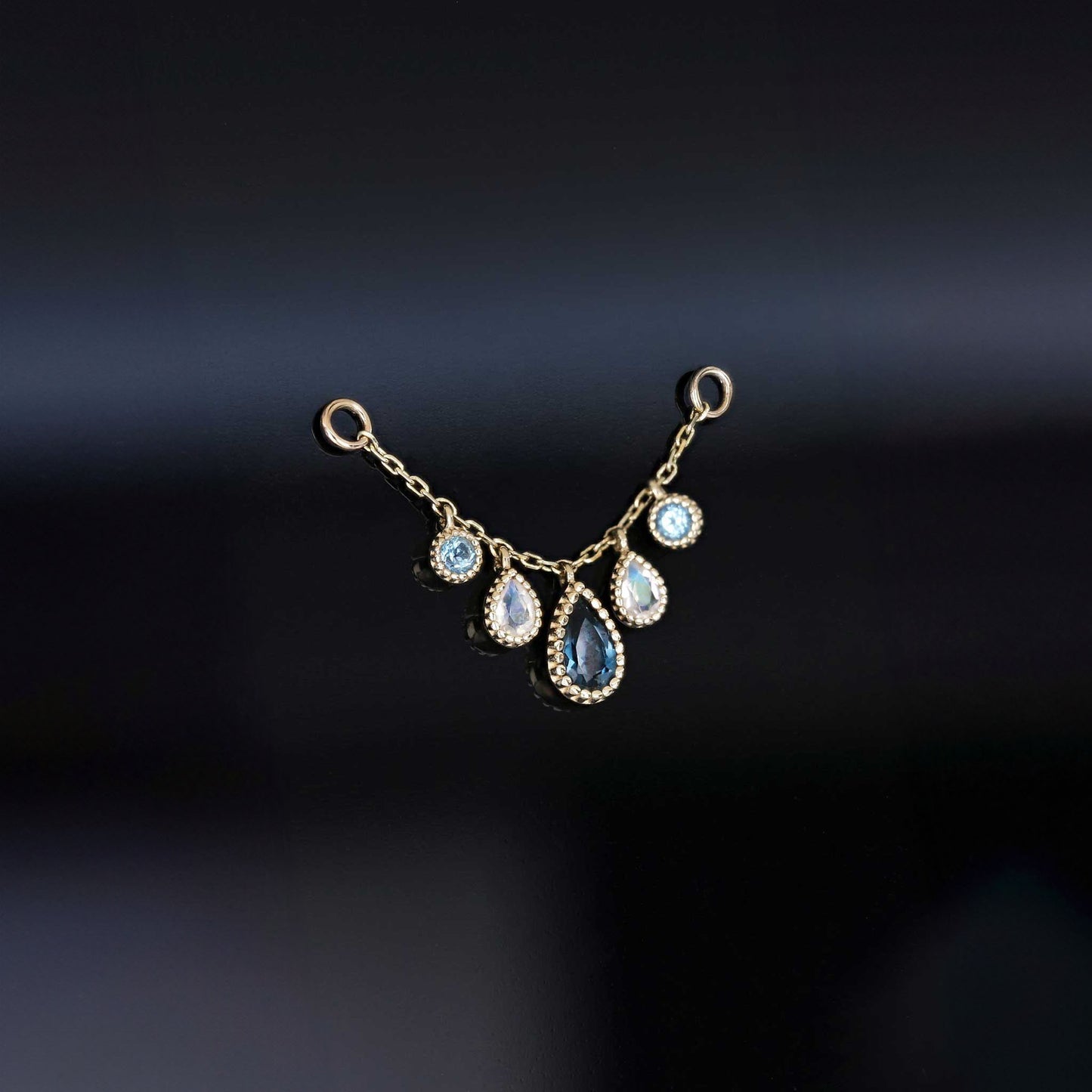 Colette • London Blue Topaz & Moonstone & Swiss Blue Topaz