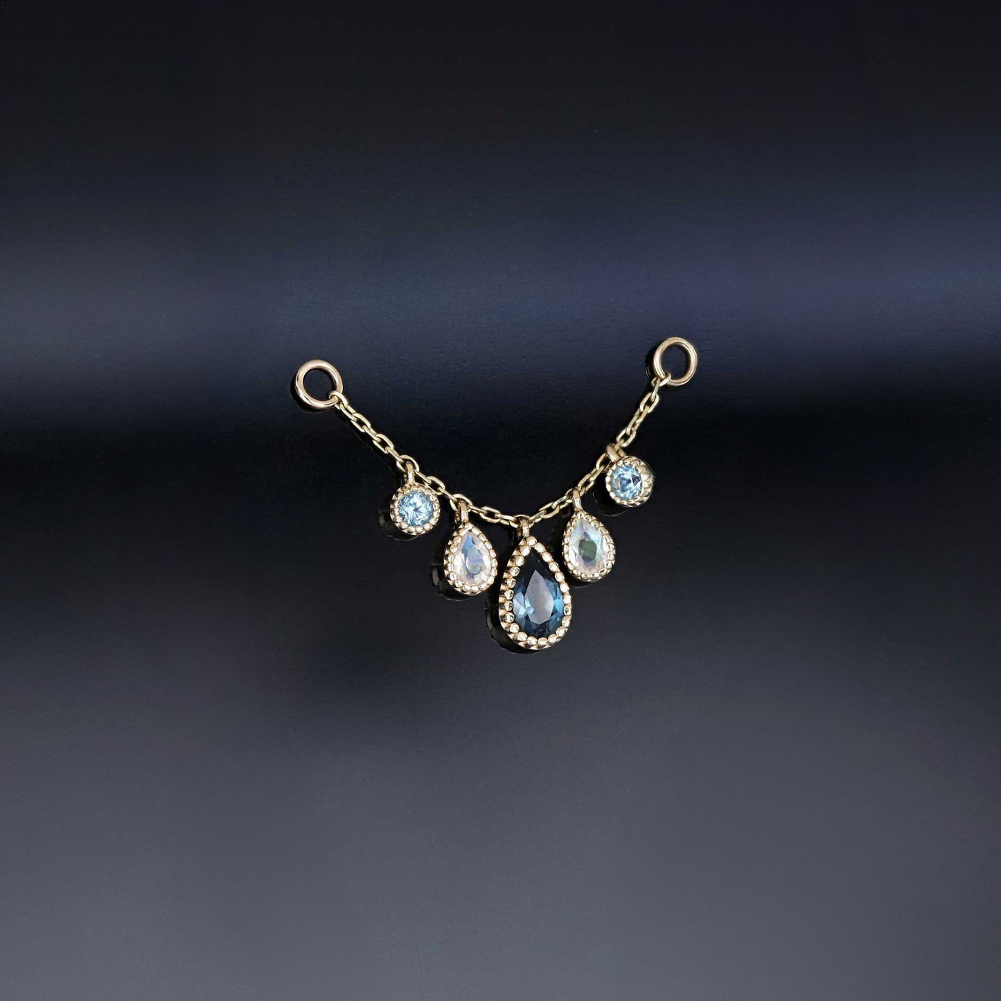 Colette • London Blue Topaz & Moonstone & Swiss Blue Topaz