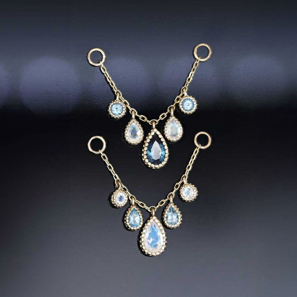 Colette • Moonstone & Swiss Blue Topaz