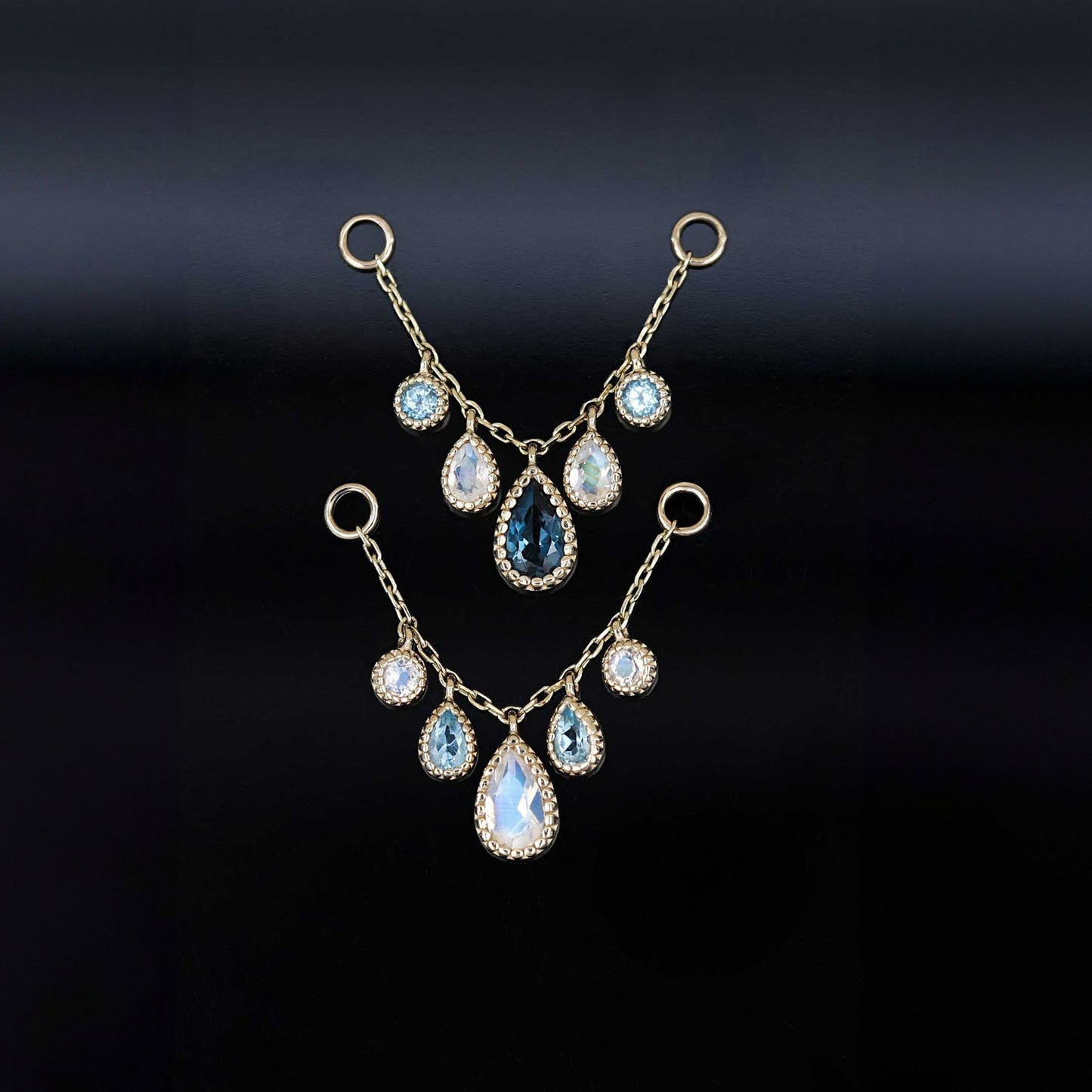 Colette • London Blue Topaz & Moonstone & Swiss Blue Topaz