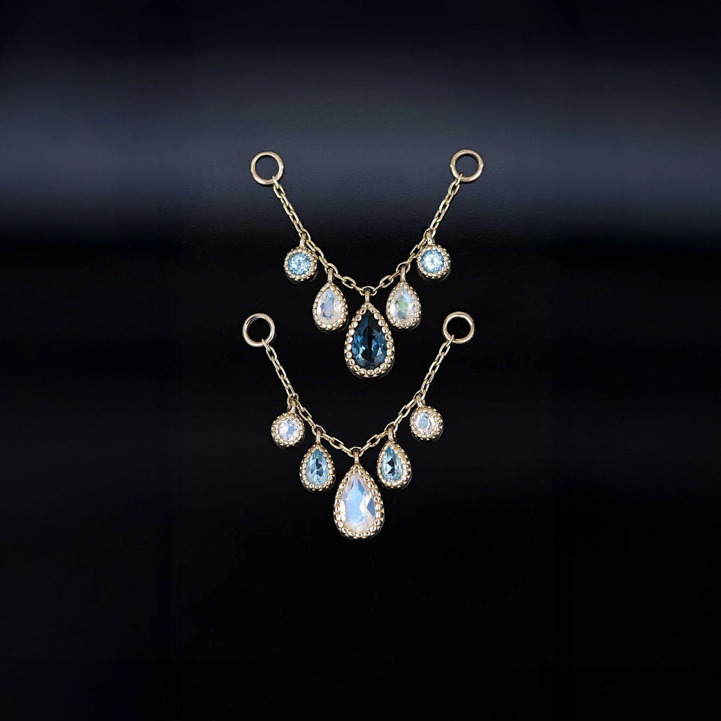 Colette • Moonstone & Swiss Blue Topaz