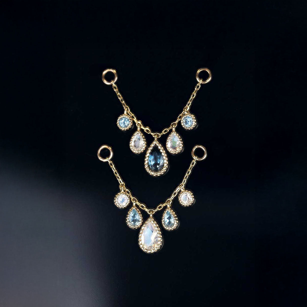 Colette • Moonstone & Swiss Blue Topaz