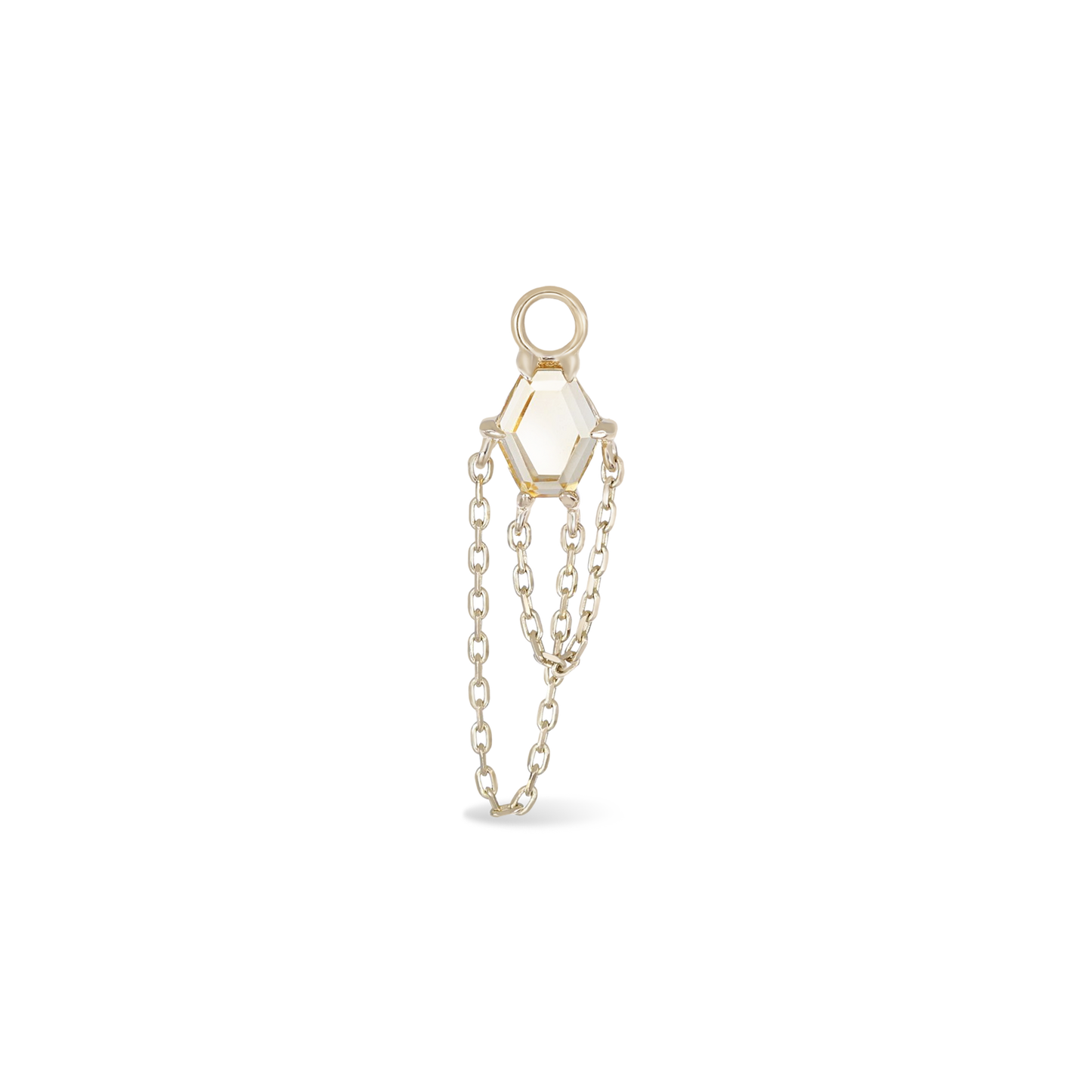 Hexabel • Gemstone Double Tassel Chain Charm