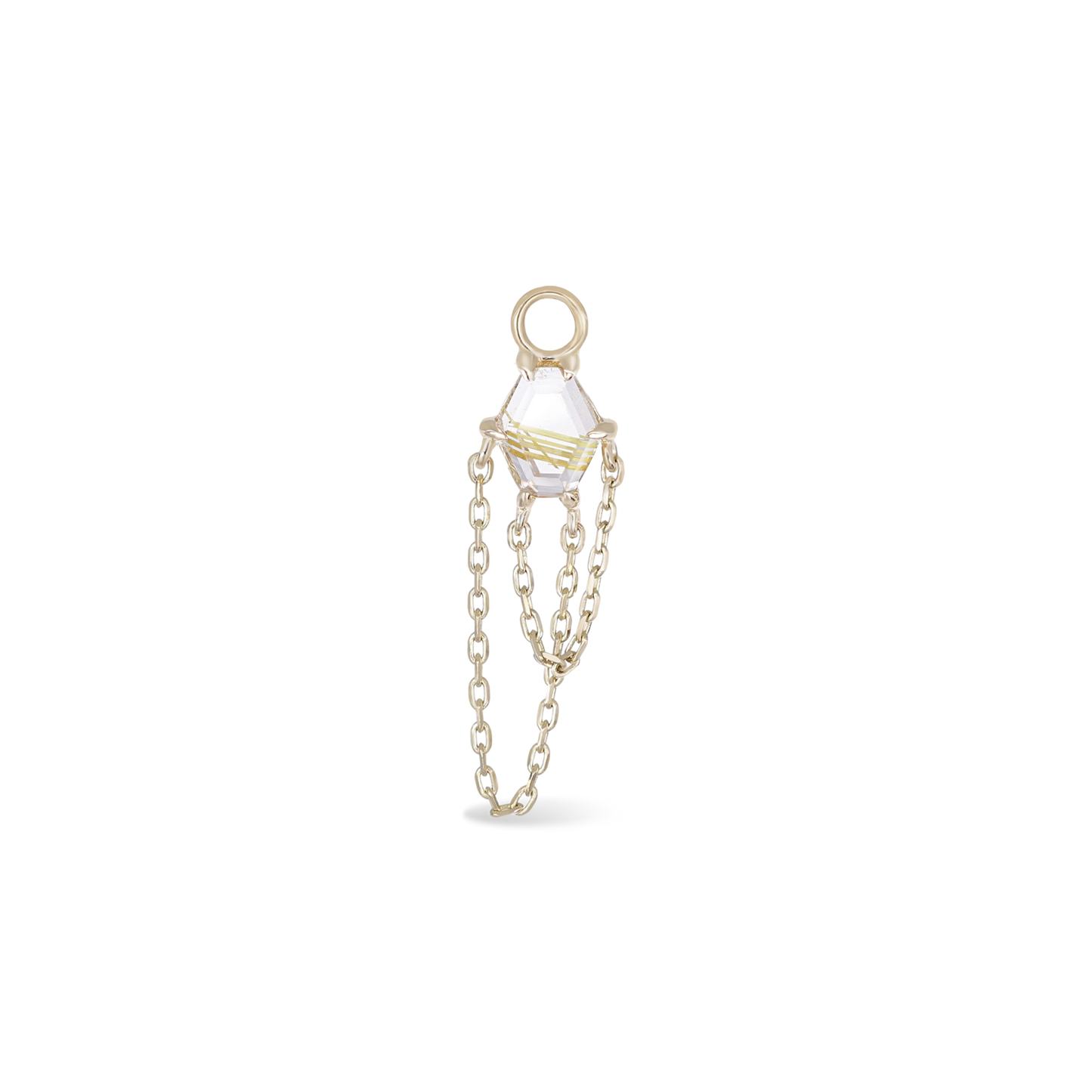 Hexabel • Gemstone Double Tassel Chain Charm